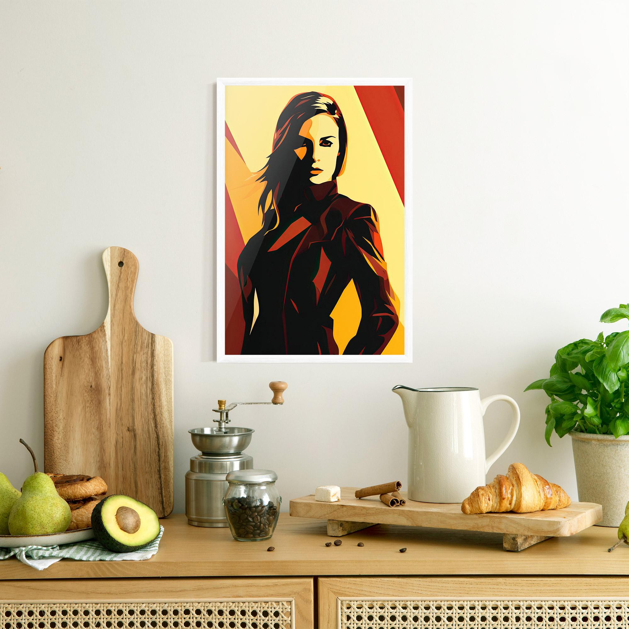 Рамкиран постер Pop Graphical Woman mockup 8