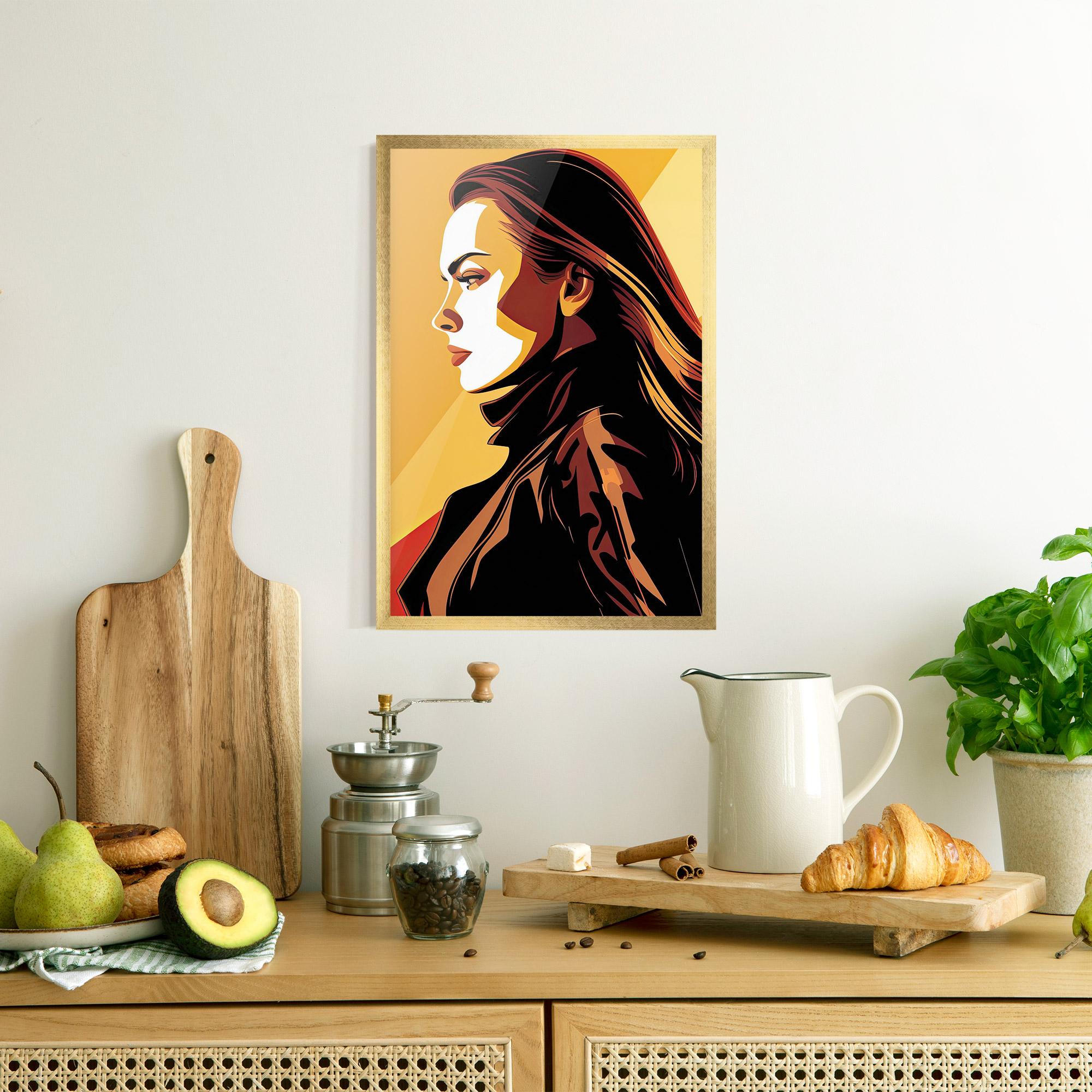 Рамкиран постер Graphical Pop Girl mockup 8