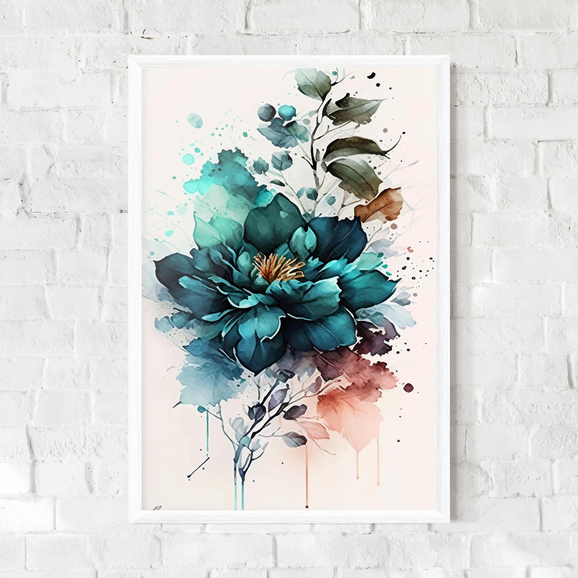 Рамкиран постер Flower Watercolor mockup 0