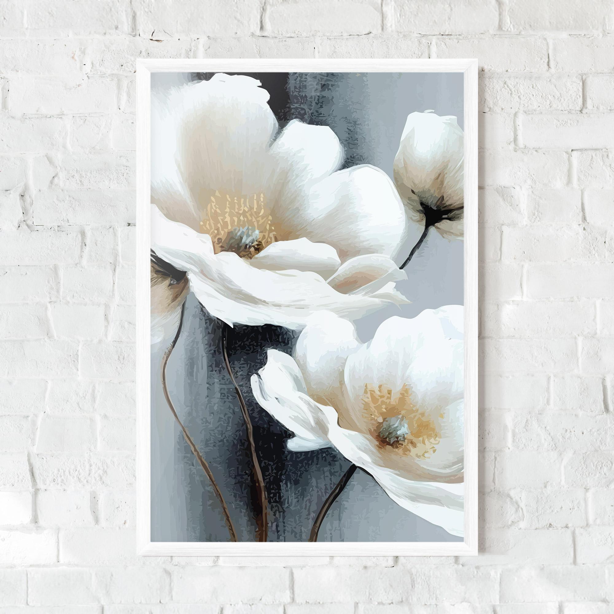 Рамкиран постер Paint Texture Flower mockup 0