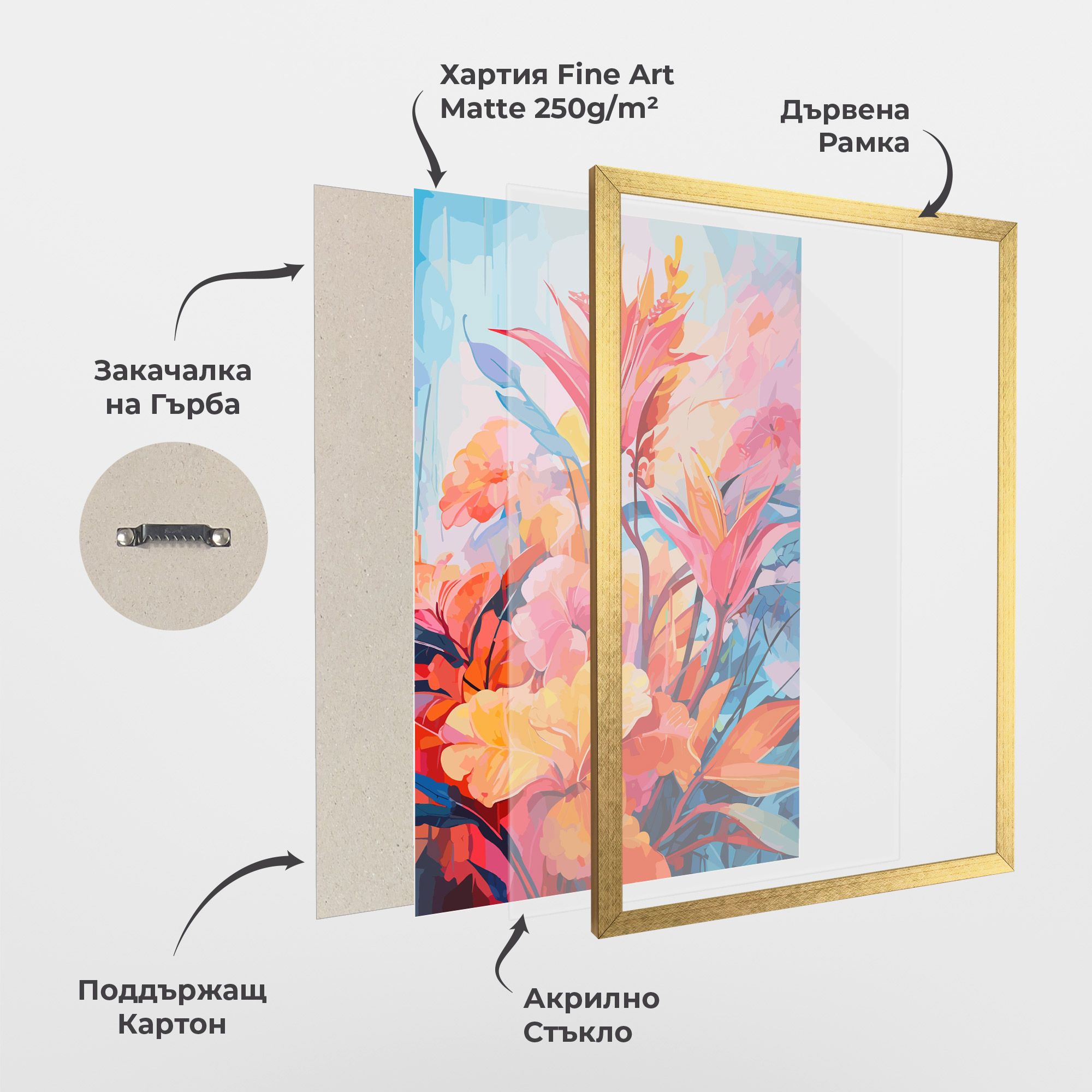 Orange Art Flower mockup 1