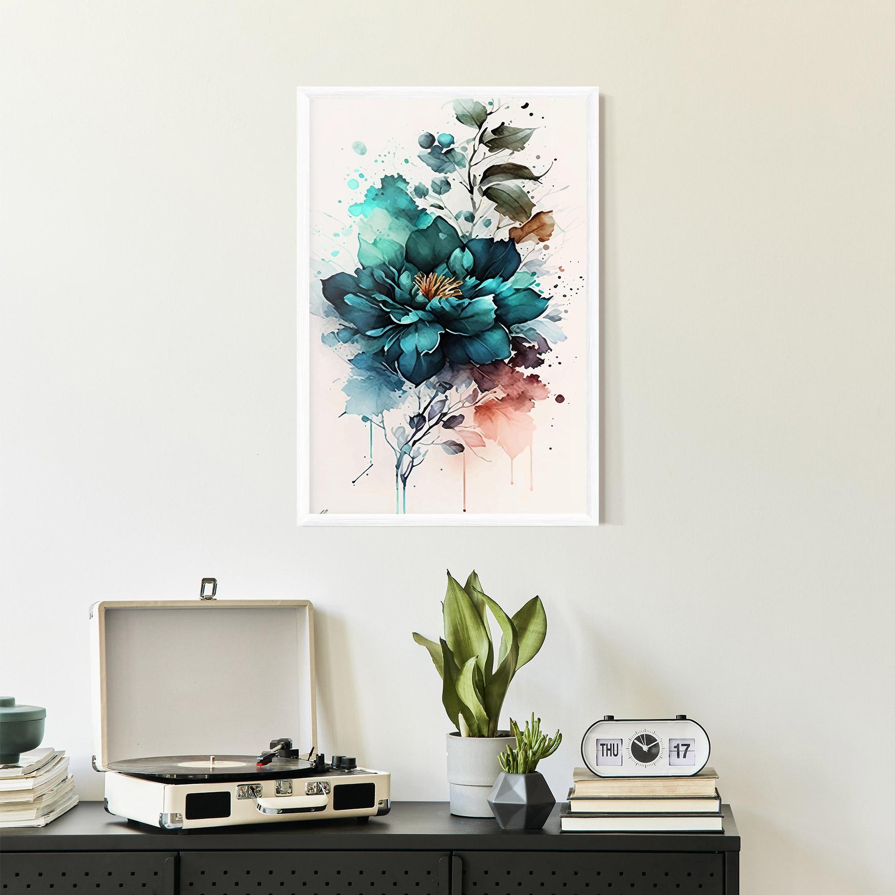 Рамкиран постер Flower Watercolor mockup 2