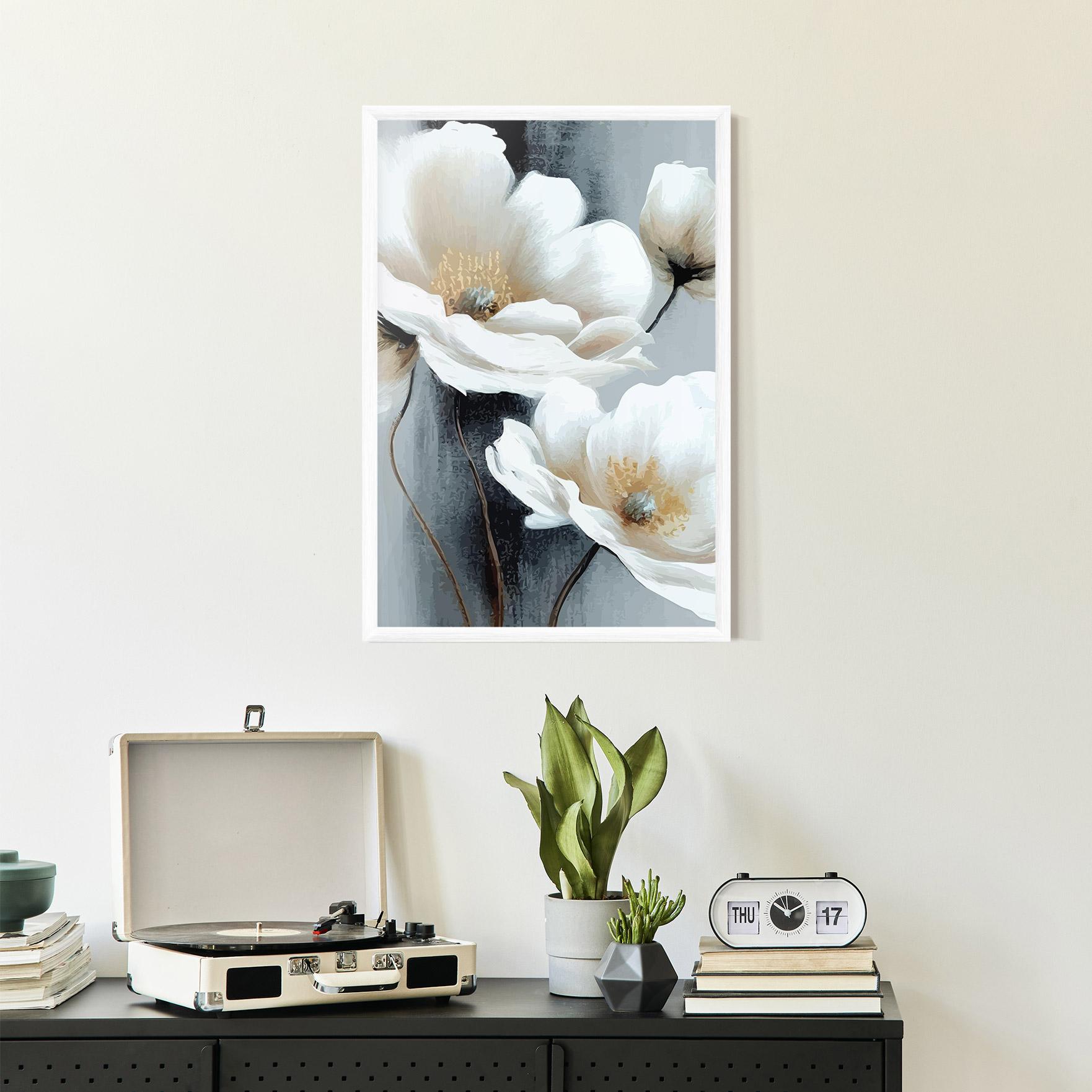 Рамкиран постер Paint Texture Flower mockup 2