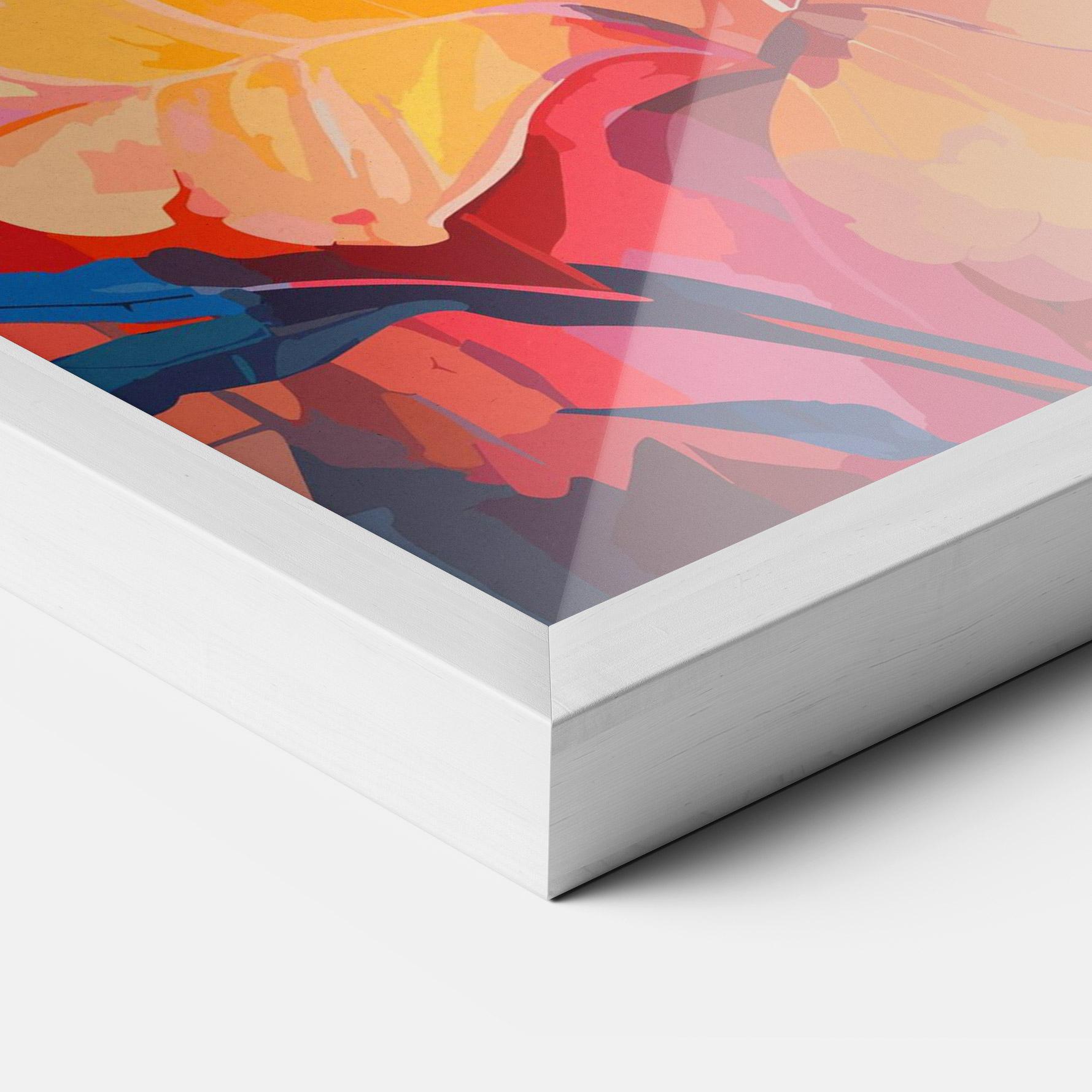Рамкиран постер Orange Art Flower mockup 3