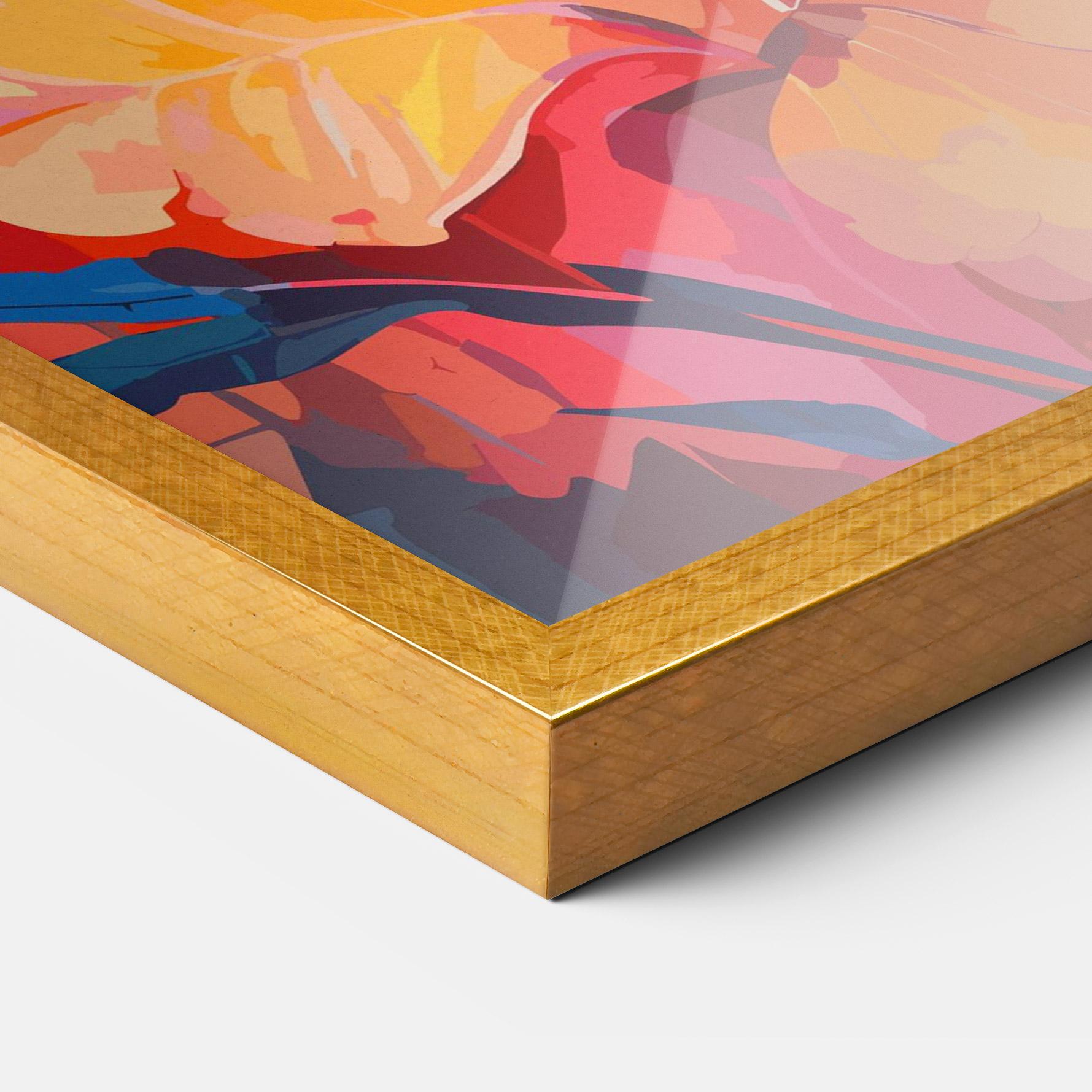 Рамкиран постер Orange Art Flower mockup 3