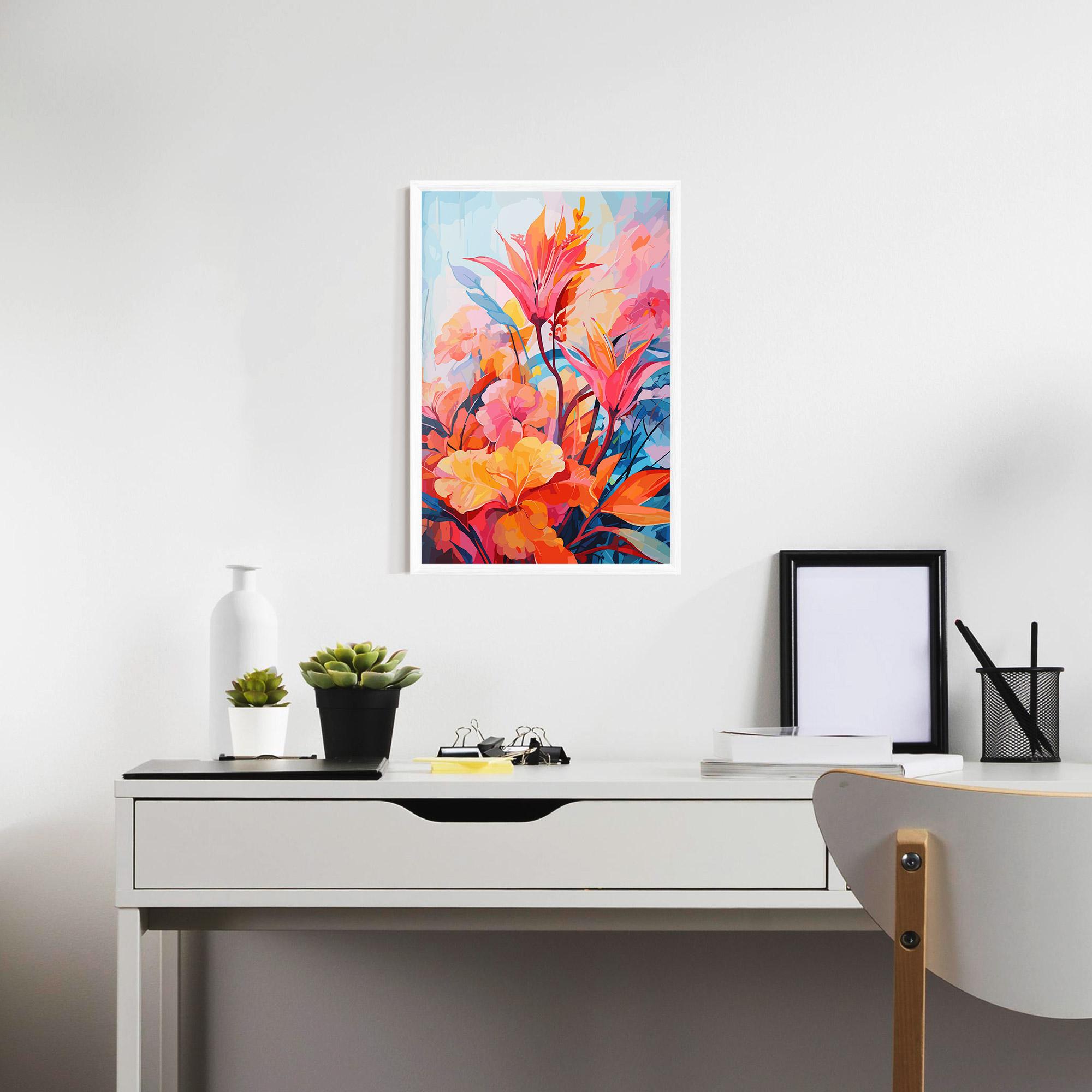 Рамкиран постер Orange Art Flower mockup 7
