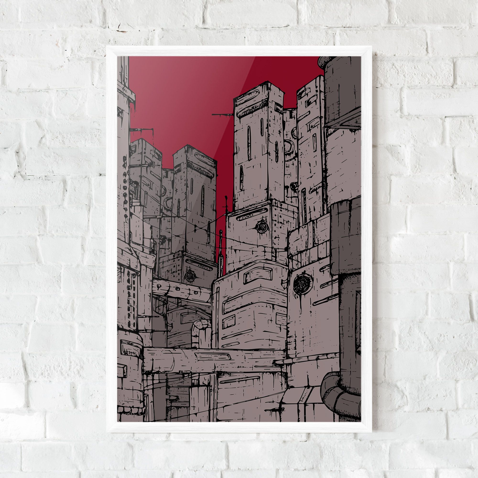 Grey Red City mockup 0