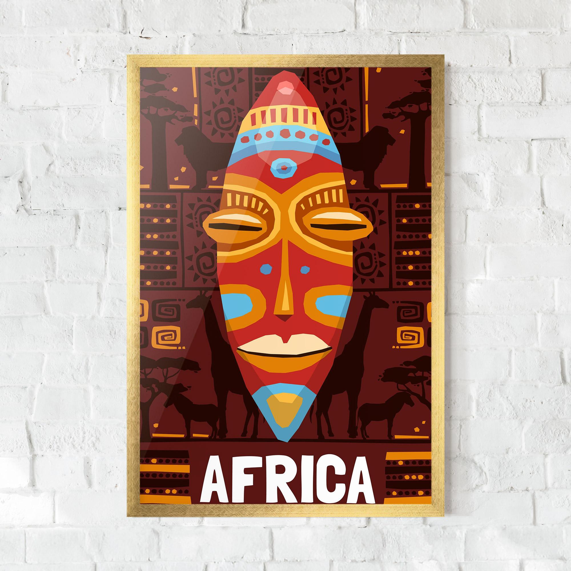 Рамкиран постер Africa Mask mockup 0