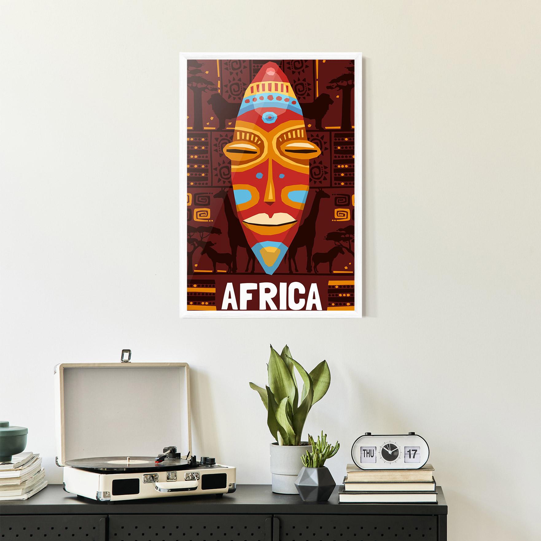 Рамкиран постер Africa Mask mockup 2