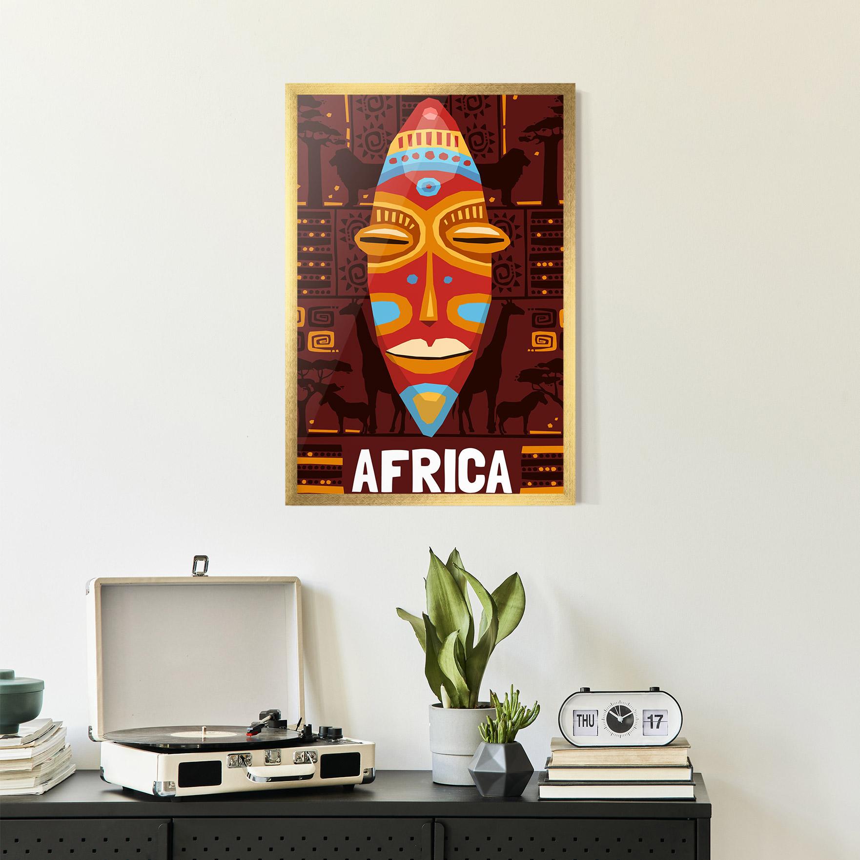 Рамкиран постер Africa Mask mockup 2