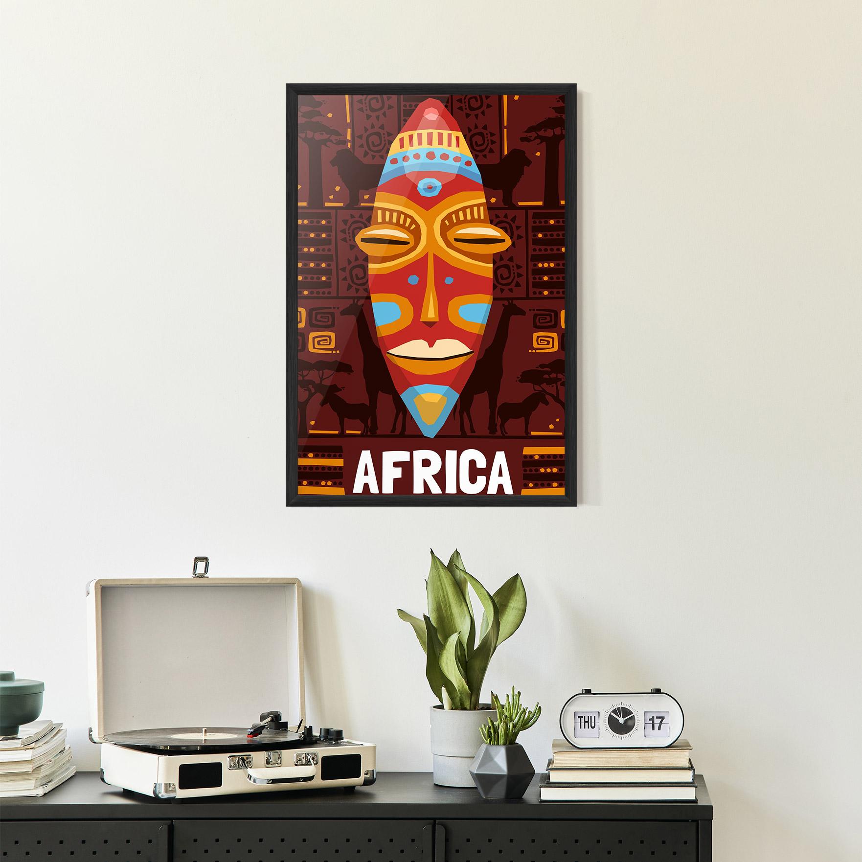 Рамкиран постер Africa Mask mockup 2
