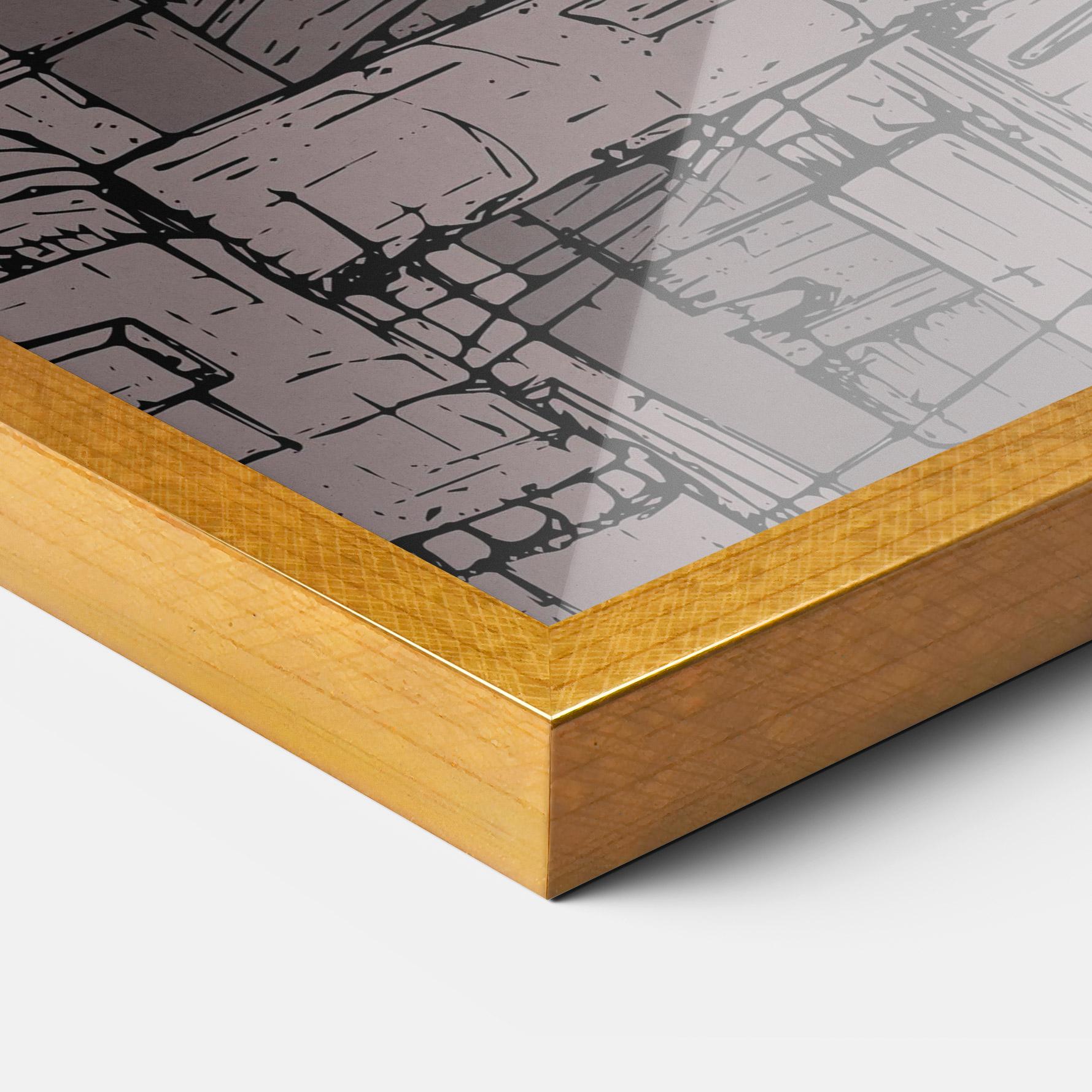 Рамкиран постер Grey Red City mockup 3