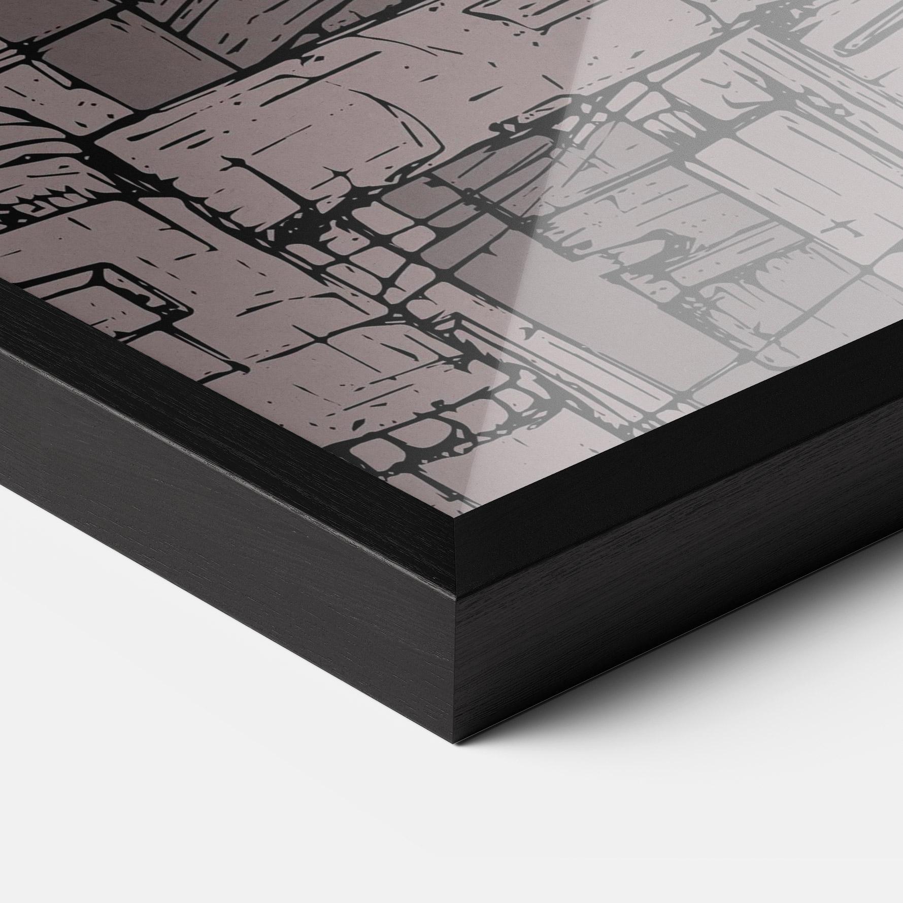 Рамкиран постер Grey Red City mockup 3