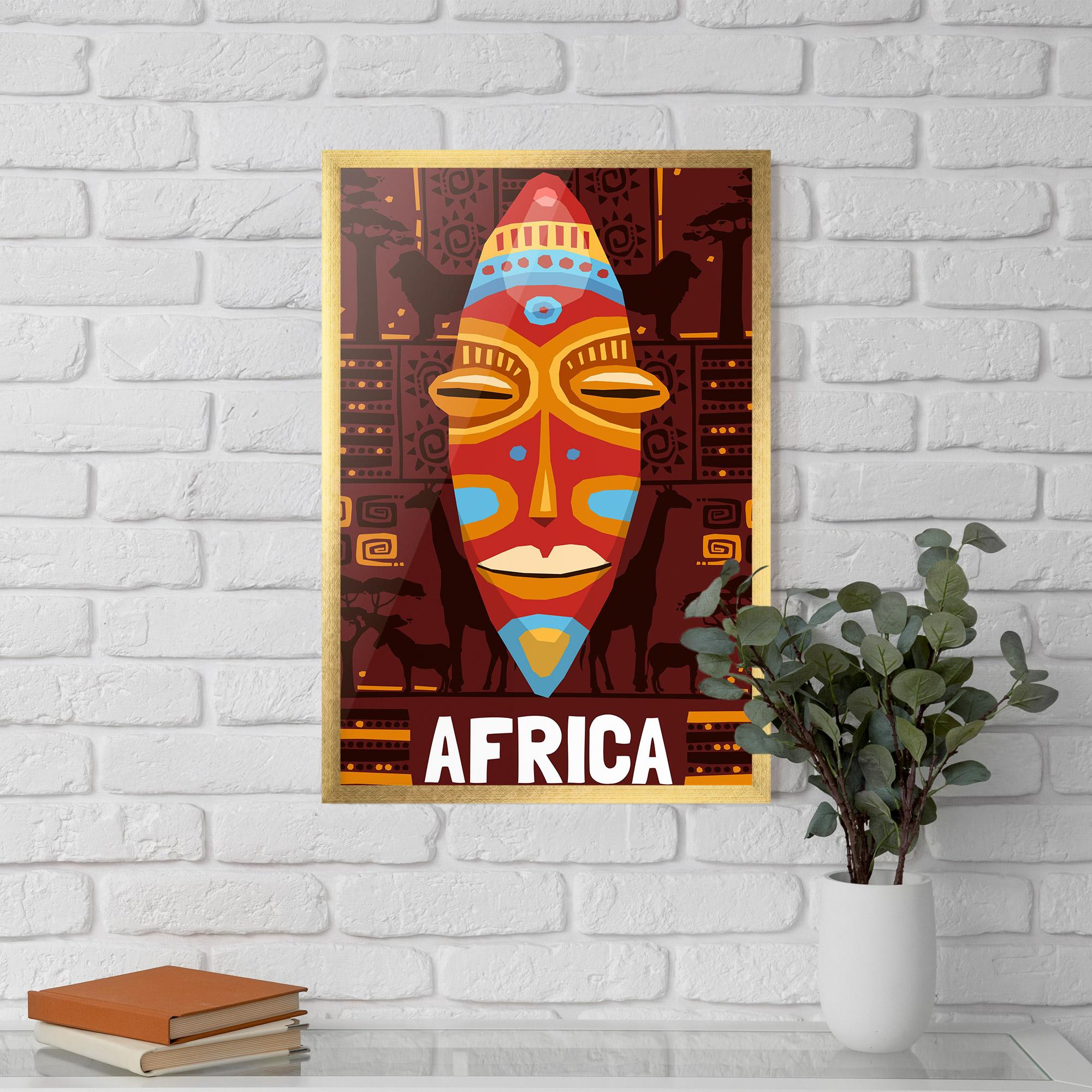 Рамкиран постер Africa Mask mockup 5
