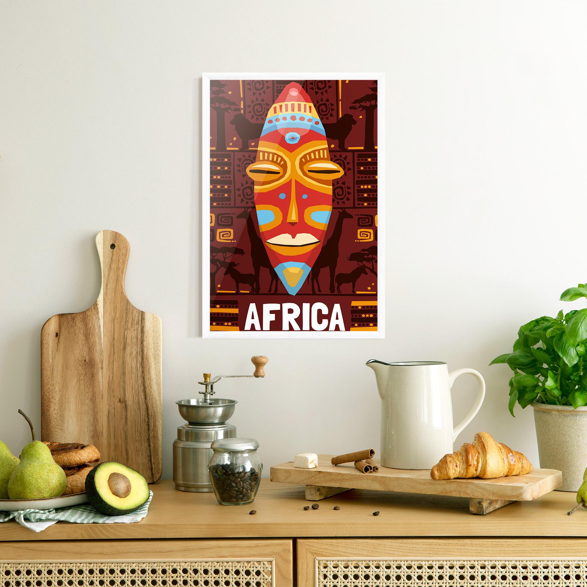 Рамкиран постер Africa Mask mockup 8