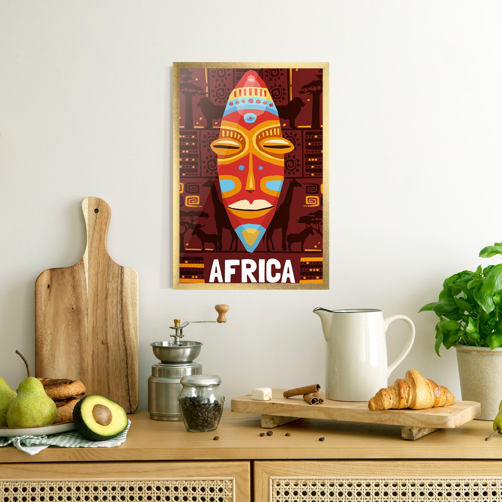 Рамкиран постер Africa Mask mockup 8