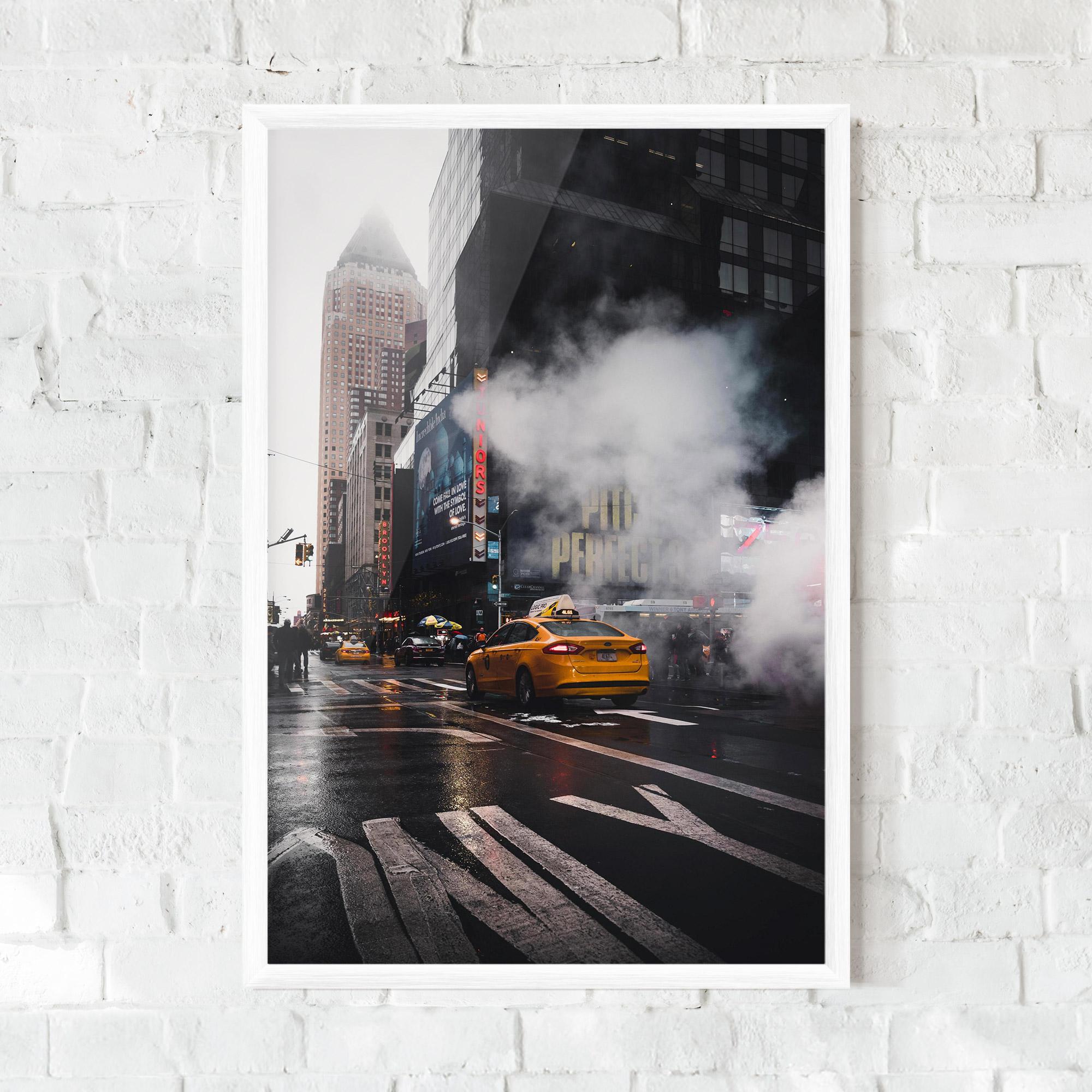 Рамкиран постер Taxi Smoke City mockup 0