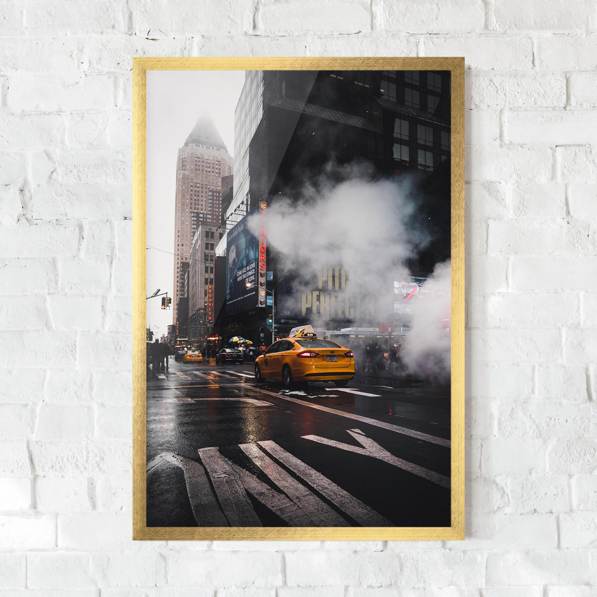 Рамкиран постер Taxi Smoke City mockup 0