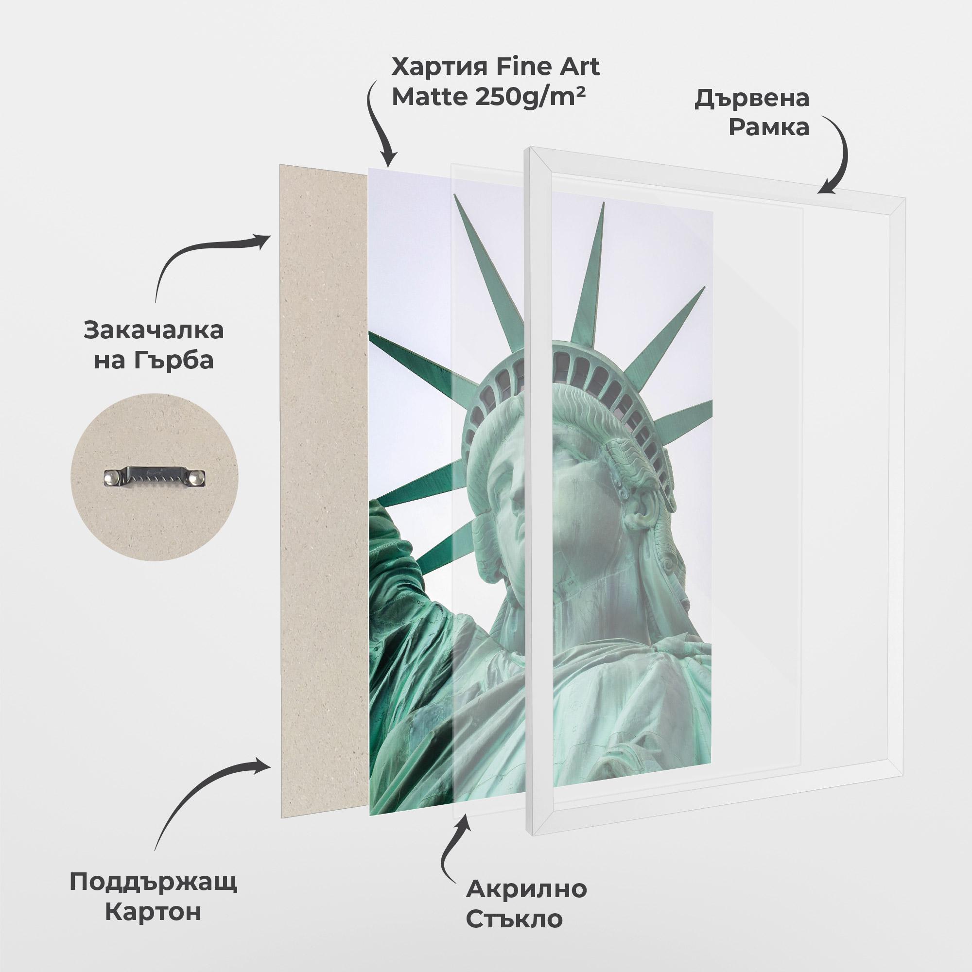 Рамкиран постер Statue Of Liberty Head mockup 1