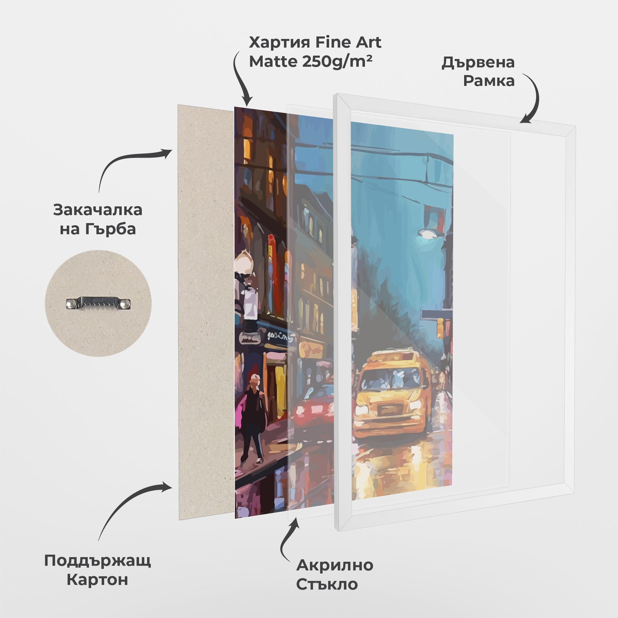 Рамкиран постер Yellow Car City mockup 1