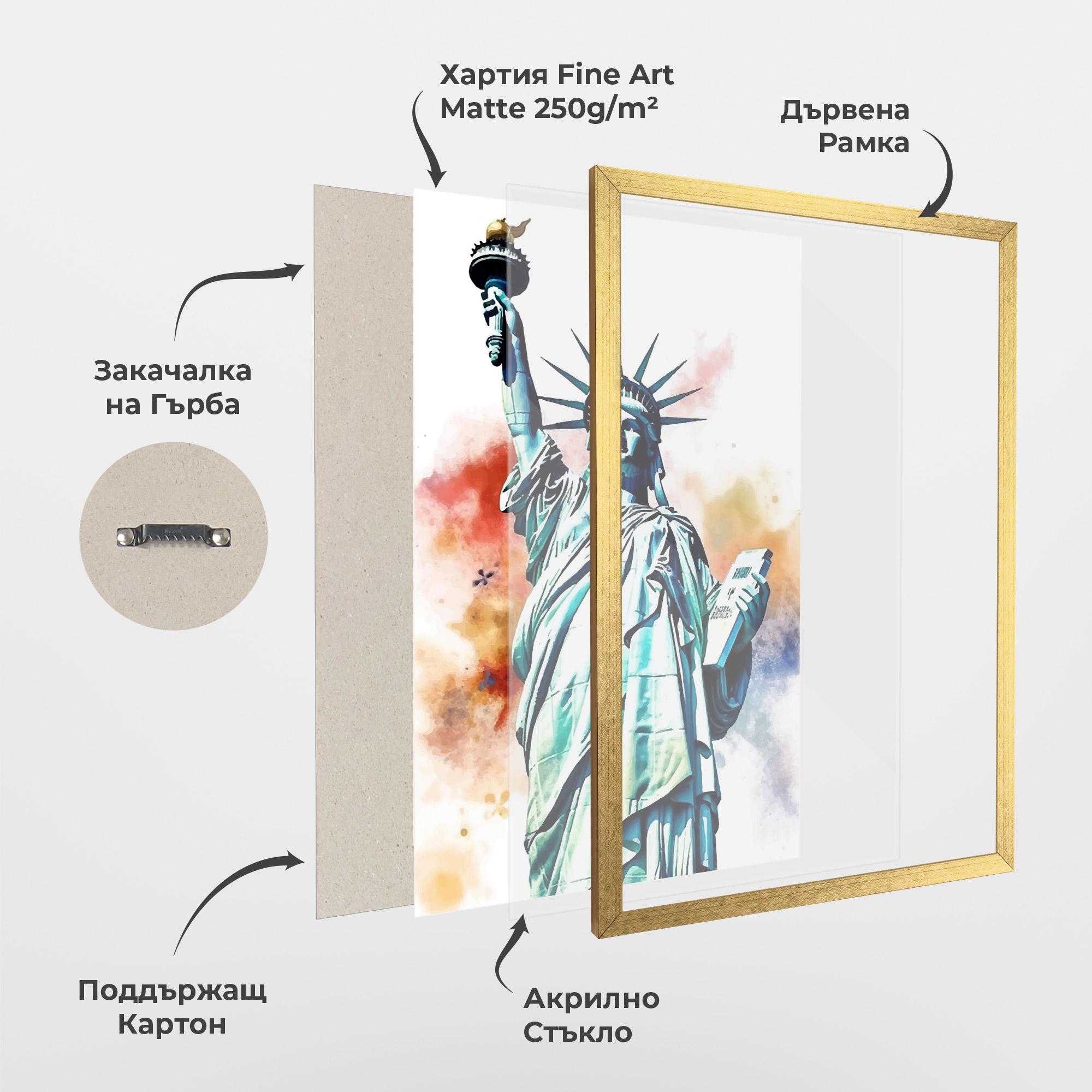 Рамкиран постер Liberty Art mockup 1