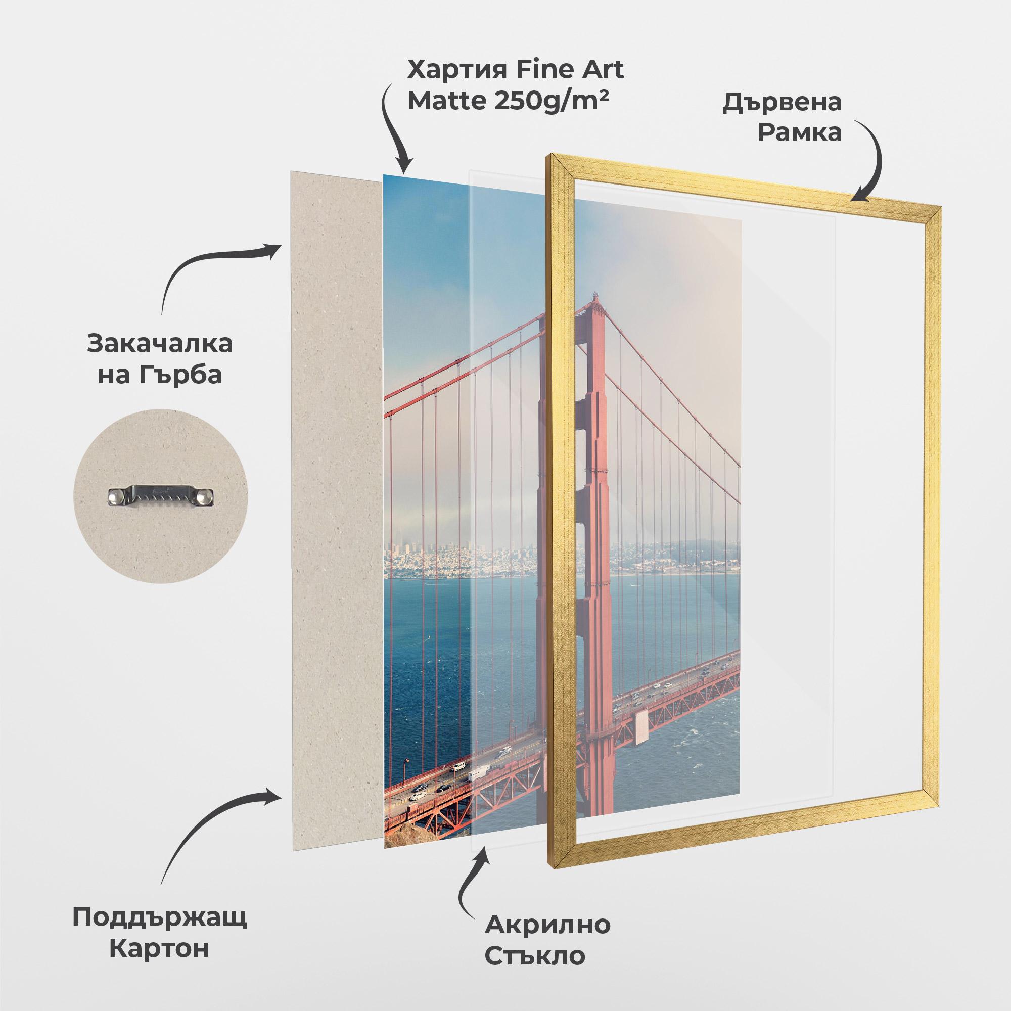 Рамкиран постер Red High Bridge mockup 1