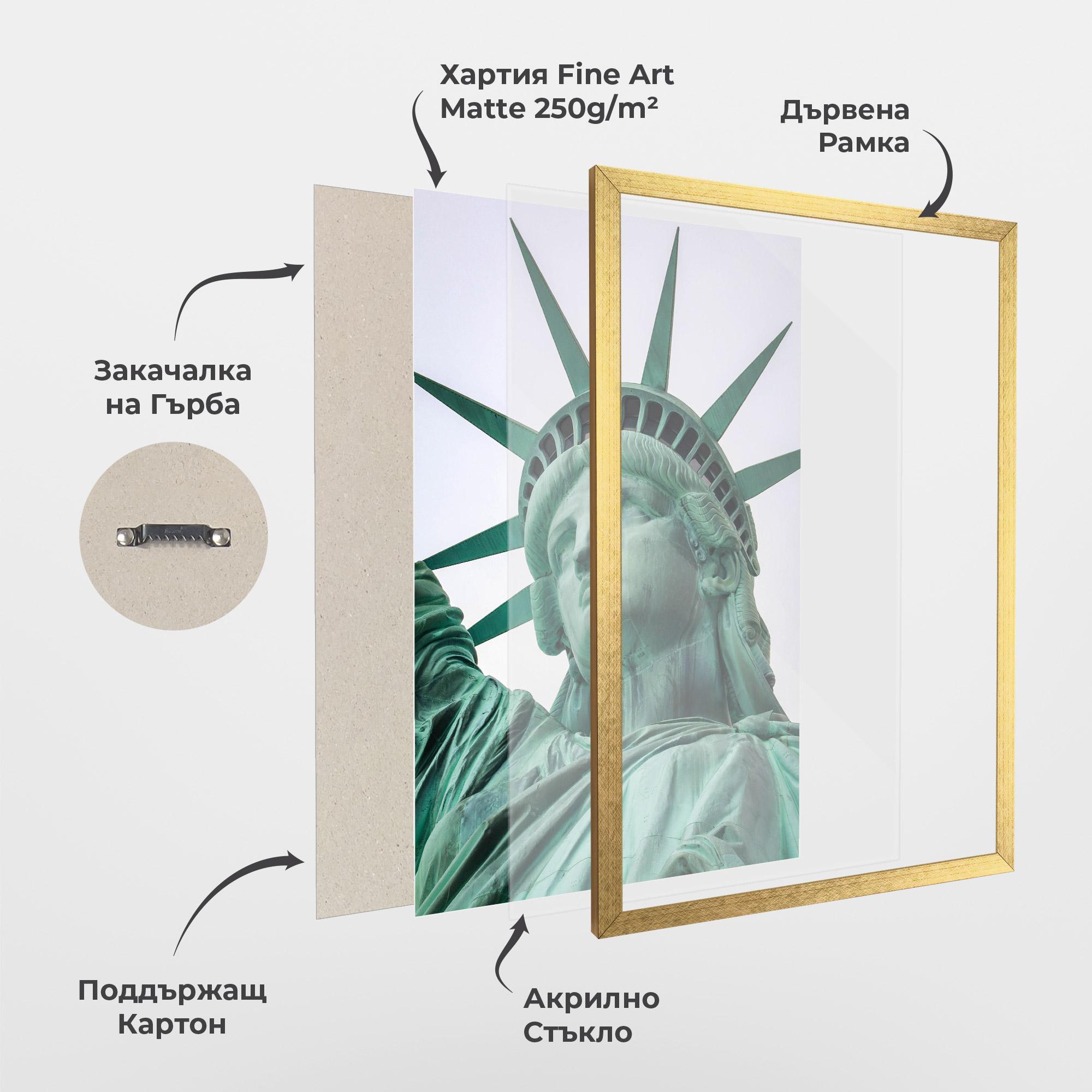 Рамкиран постер Statue Of Liberty Head mockup 1