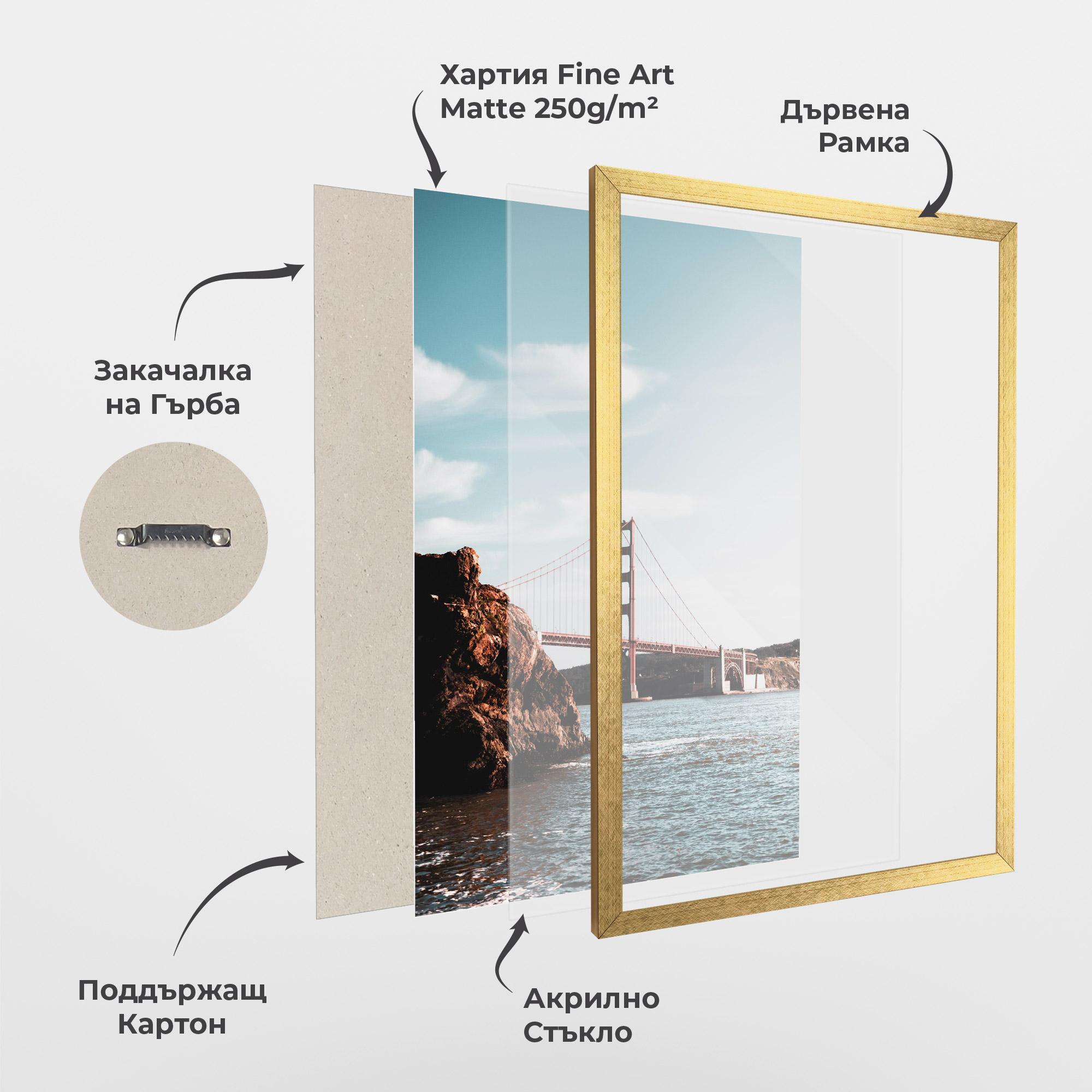 Рамкиран постер Water Red Bridge mockup 1