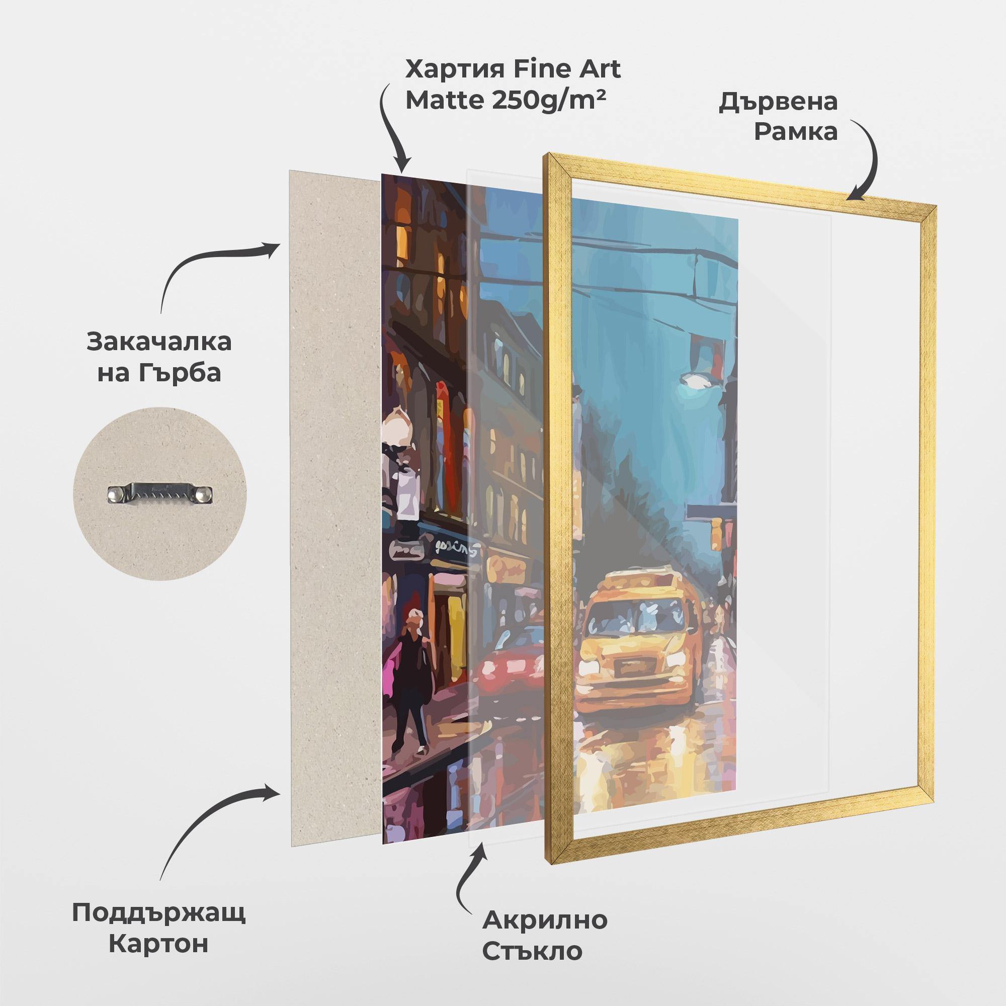 Рамкиран постер Yellow Car City mockup 1