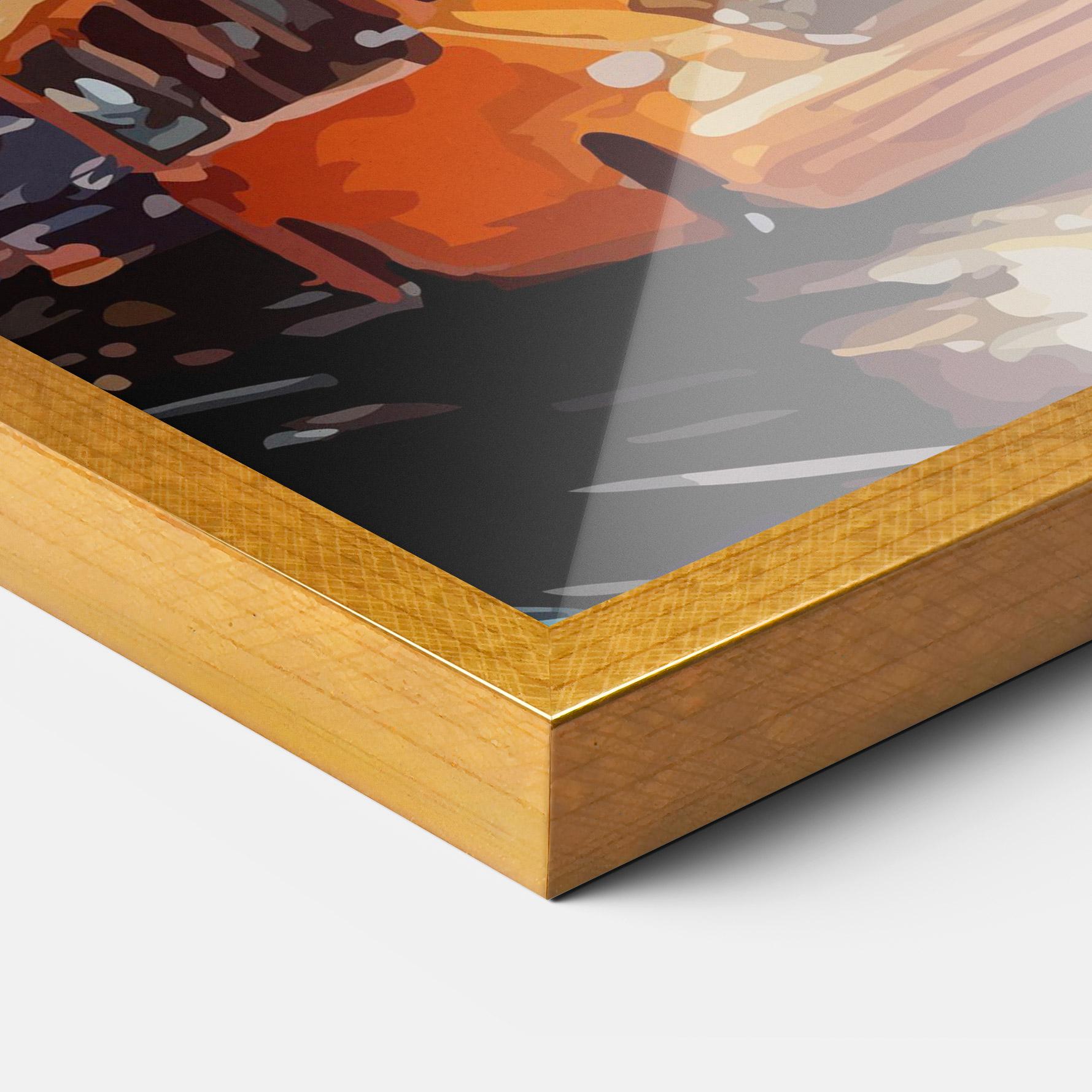 Рамкиран постер Yellow Car City Art mockup 3