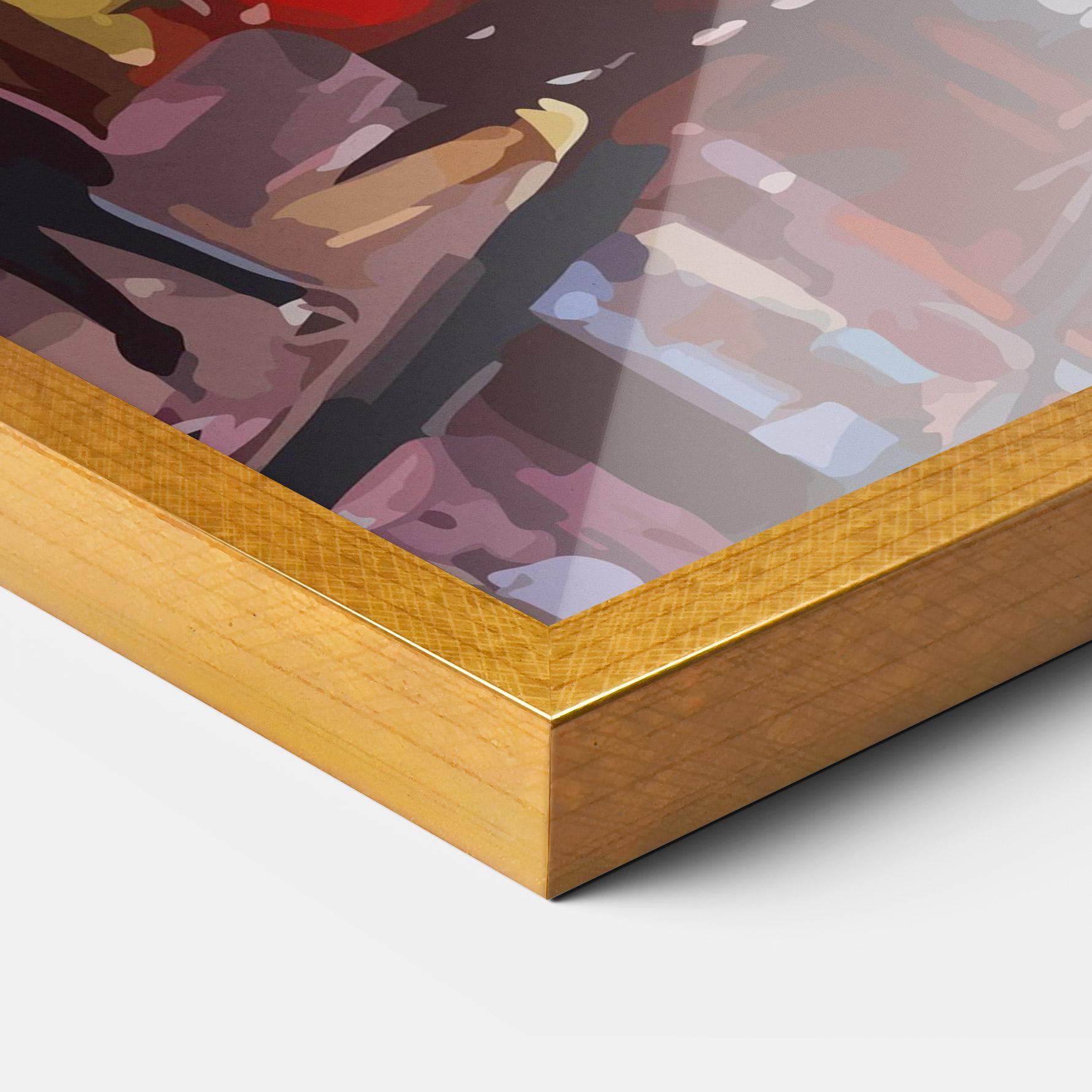 Рамкиран постер Yellow Car City mockup 3