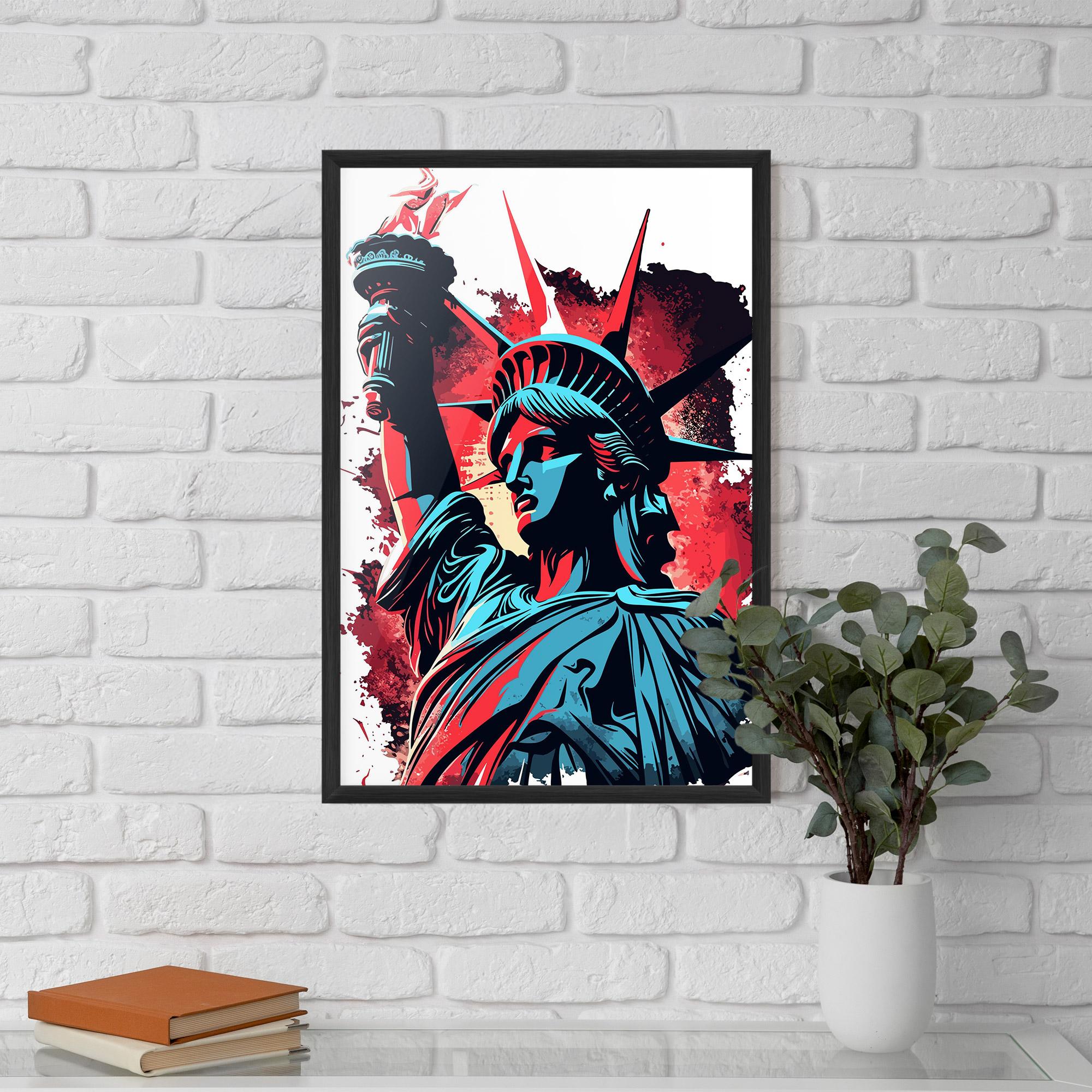 Рамкиран постер Liberty Statue Art mockup 5