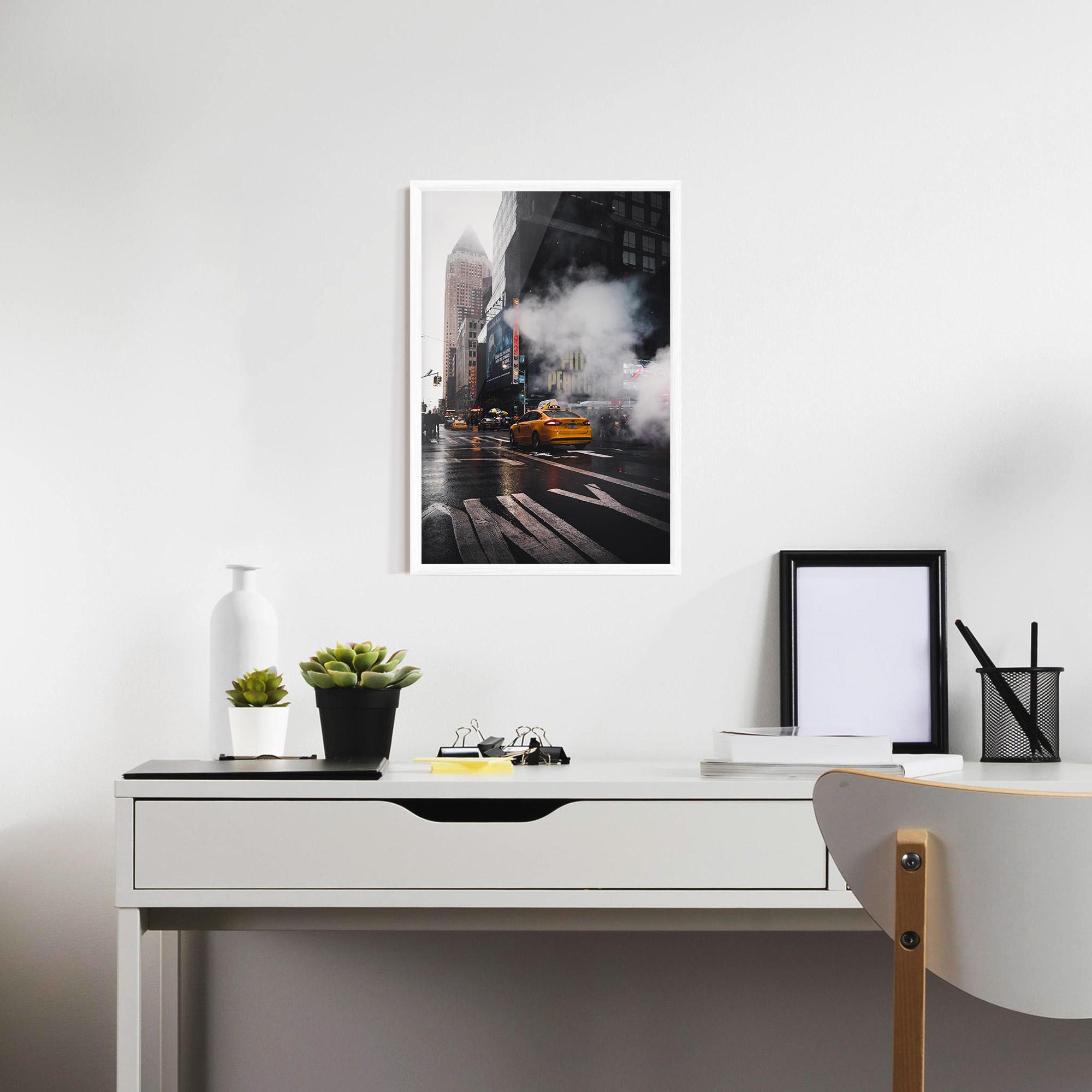 Рамкиран постер Taxi Smoke City mockup 7