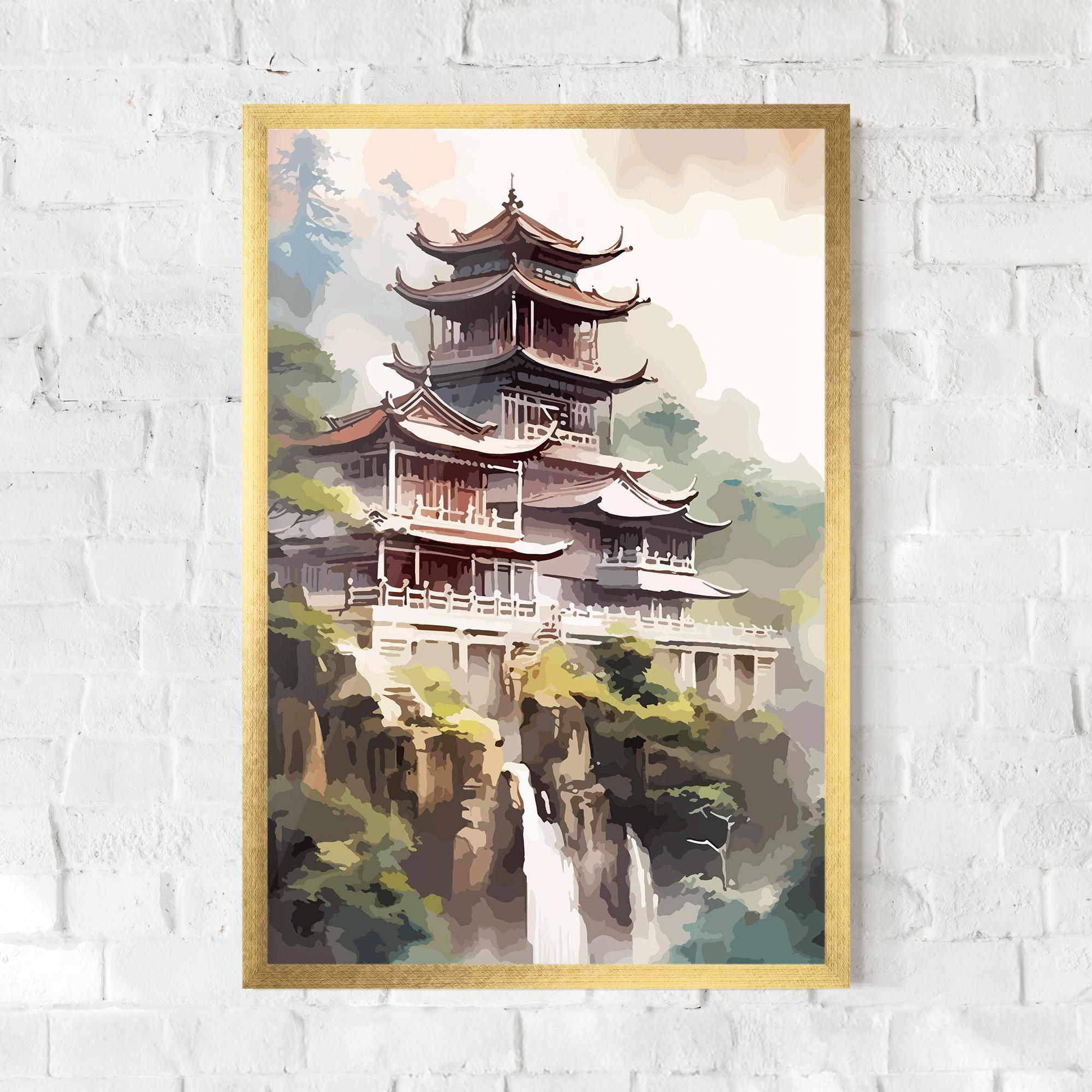 Рамкиран постер Temple Painting mockup 0