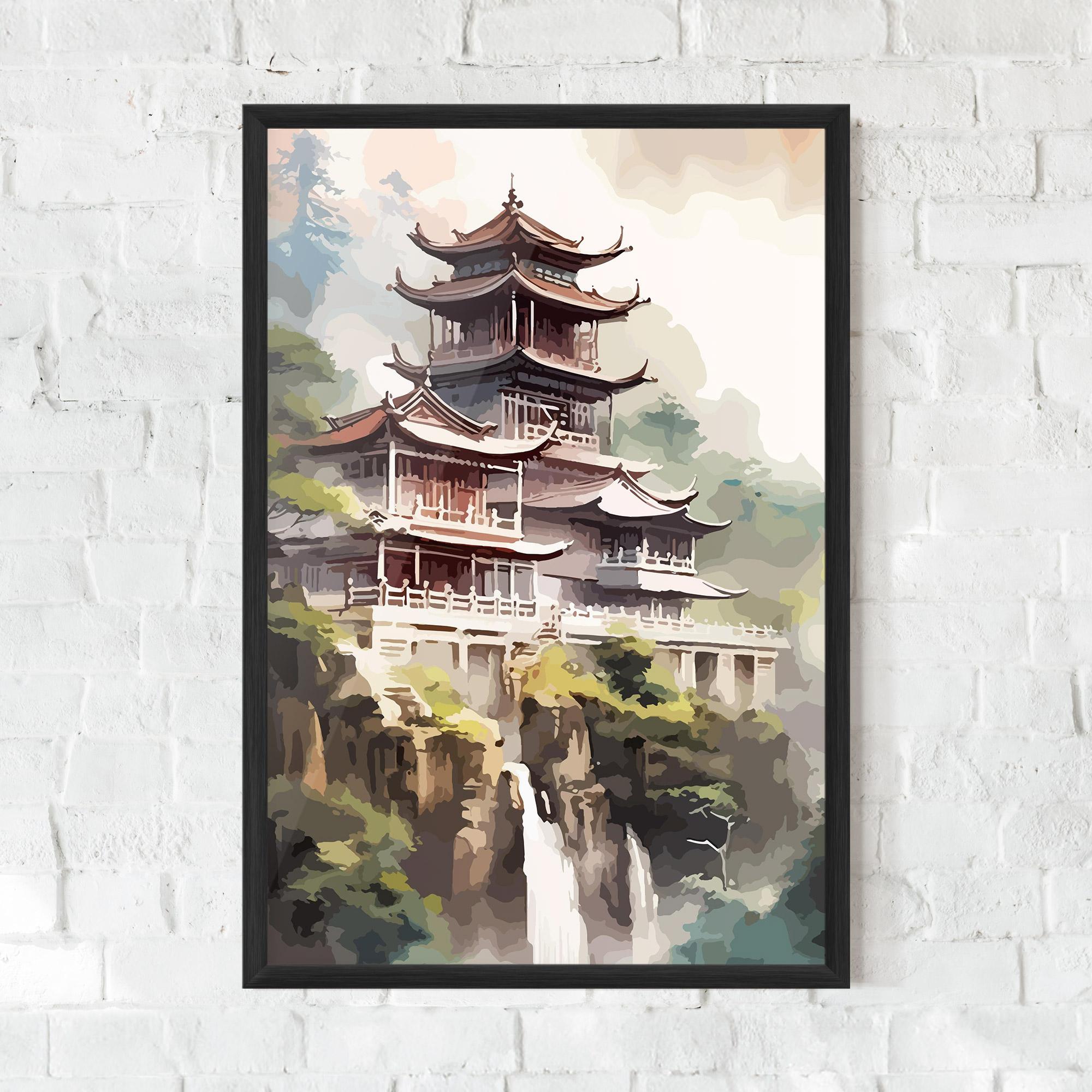 Рамкиран постер Temple Painting mockup 0