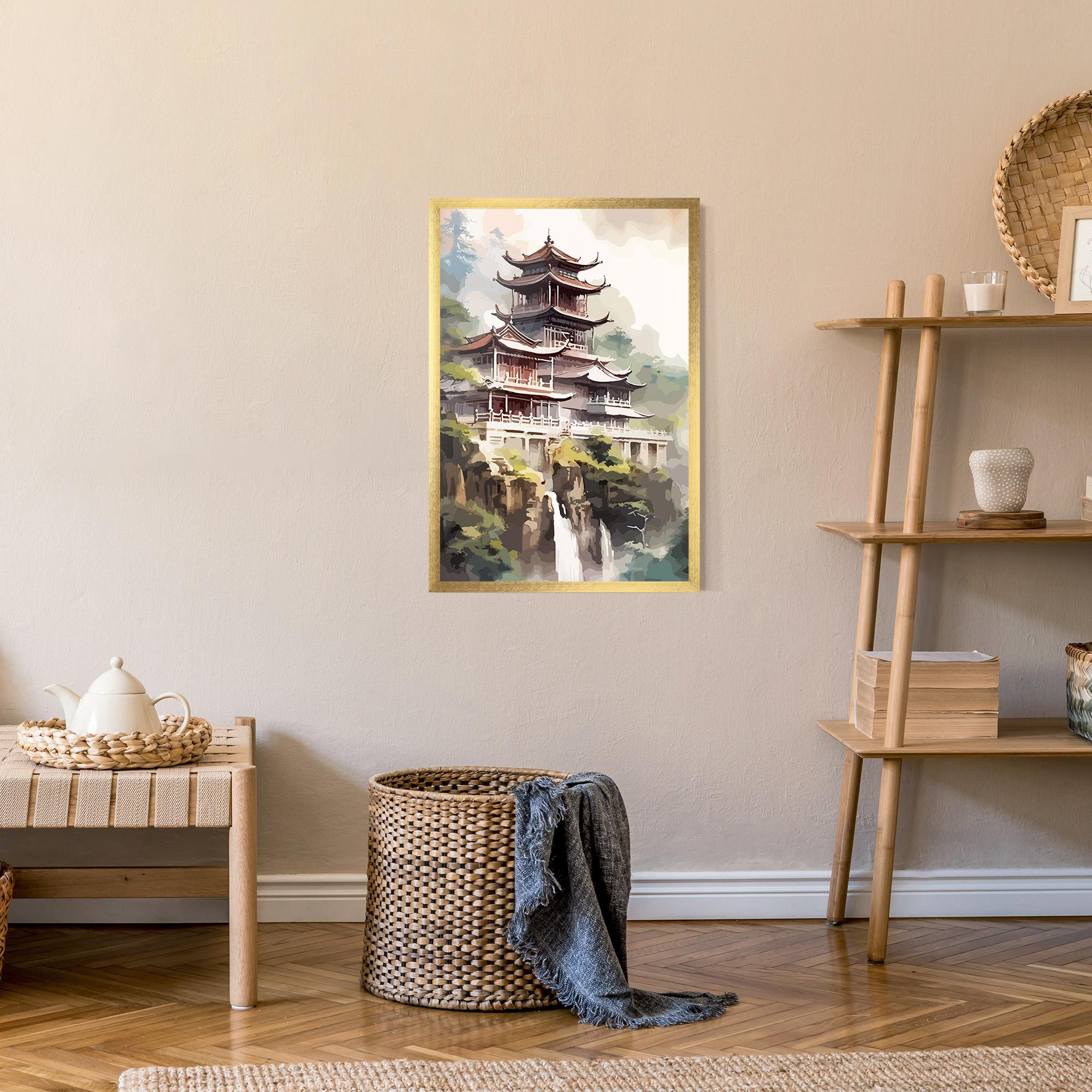 Рамкиран постер Temple Painting mockup 9