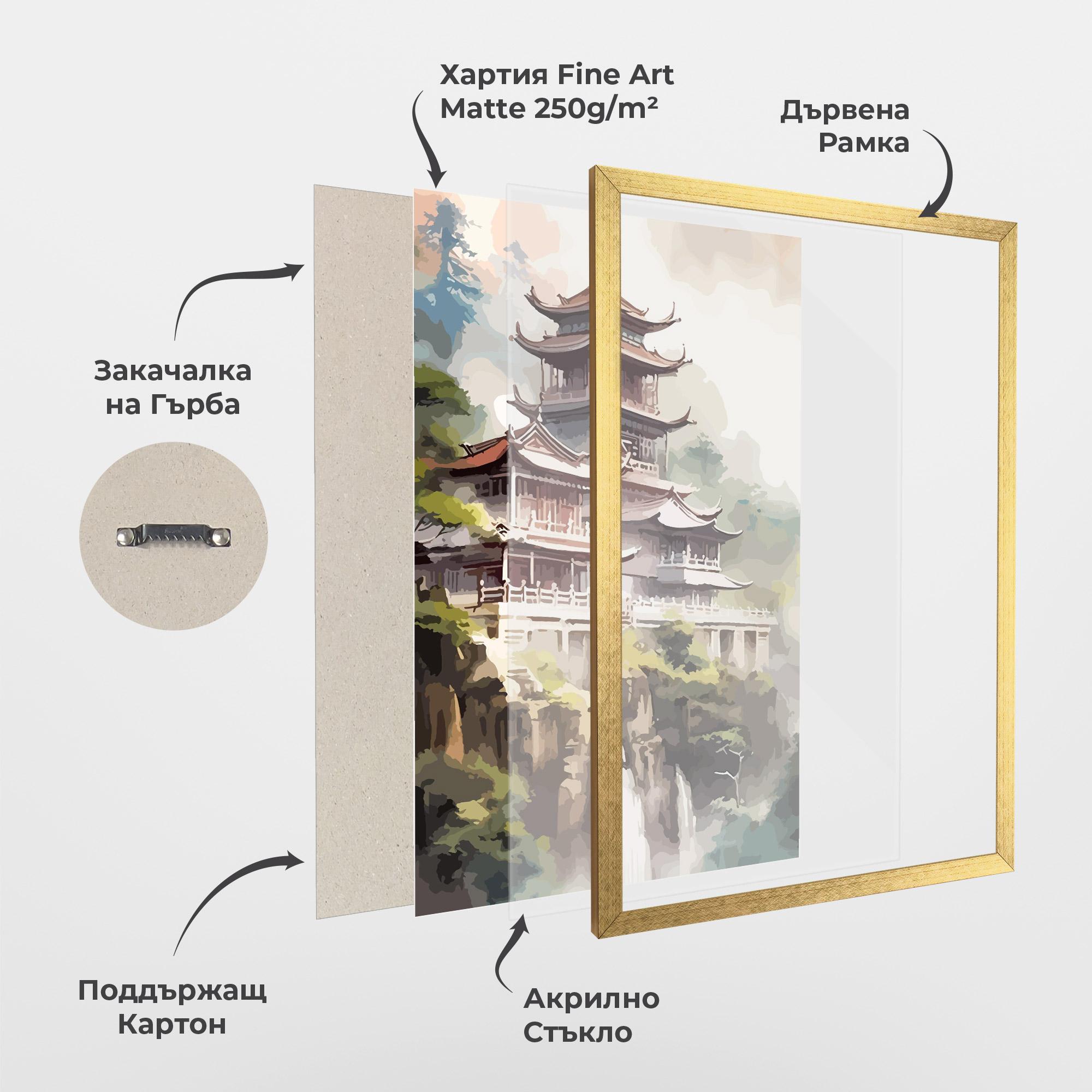 Рамкиран постер Temple Painting mockup 1