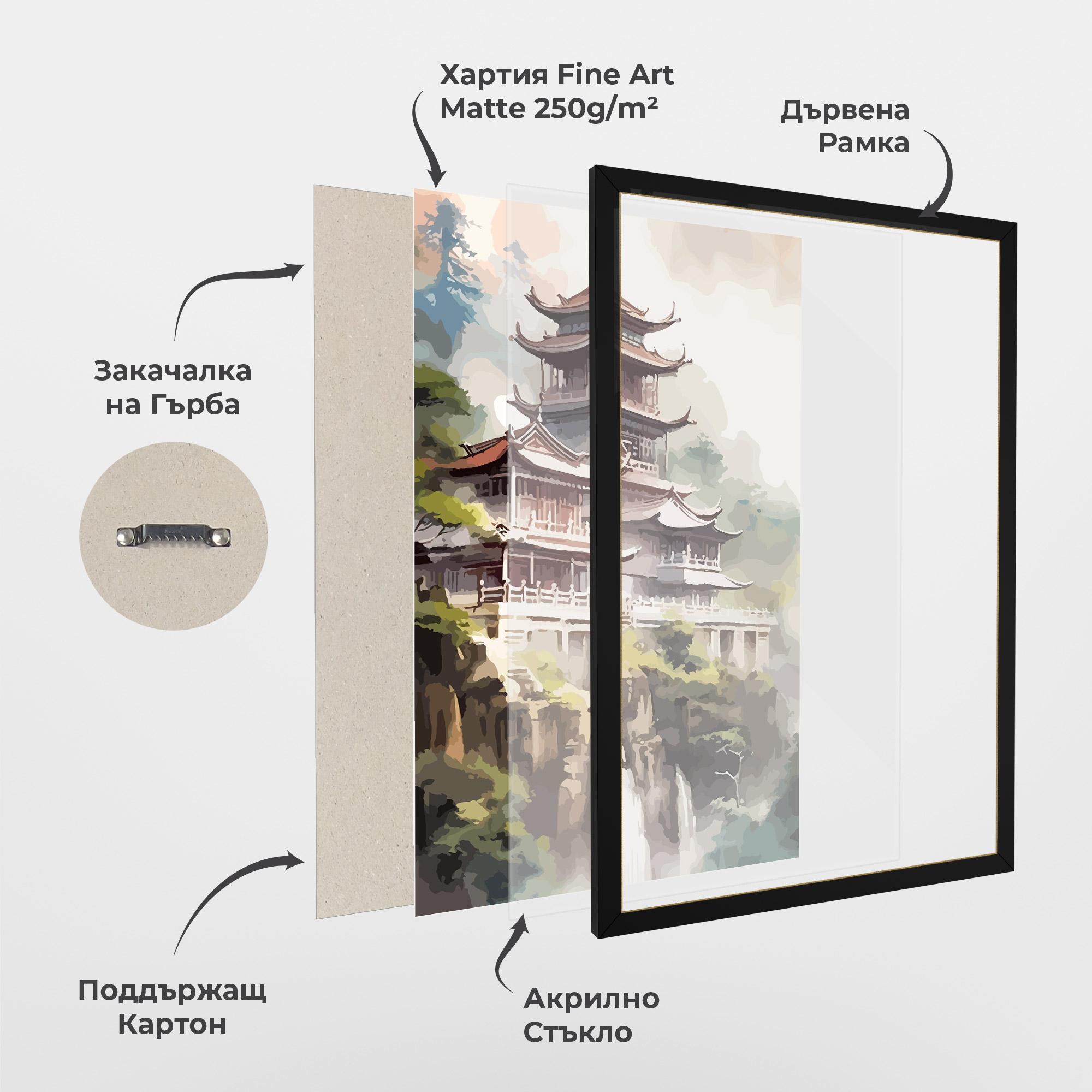 Рамкиран постер Temple Painting mockup 1