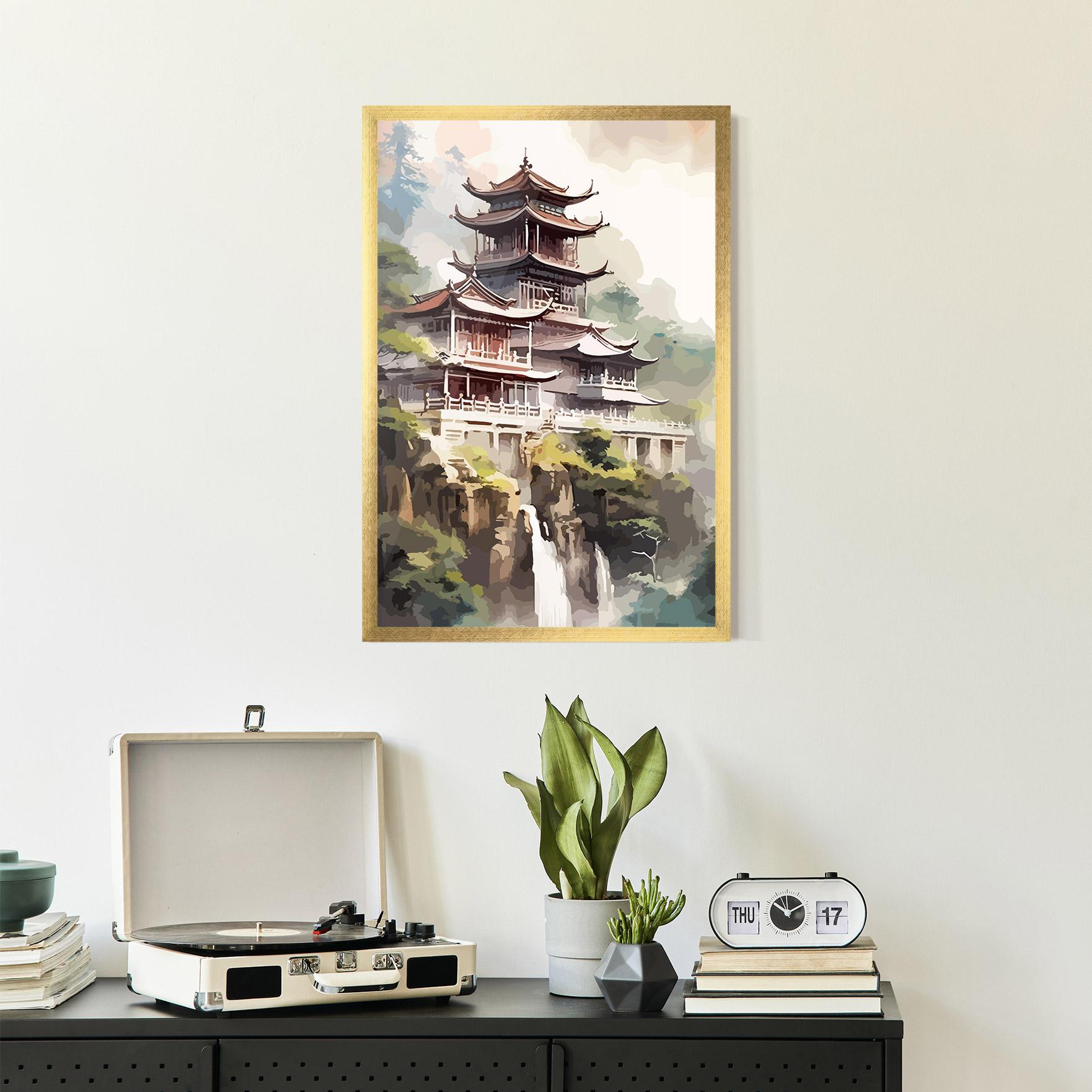Рамкиран постер Temple Painting mockup 2