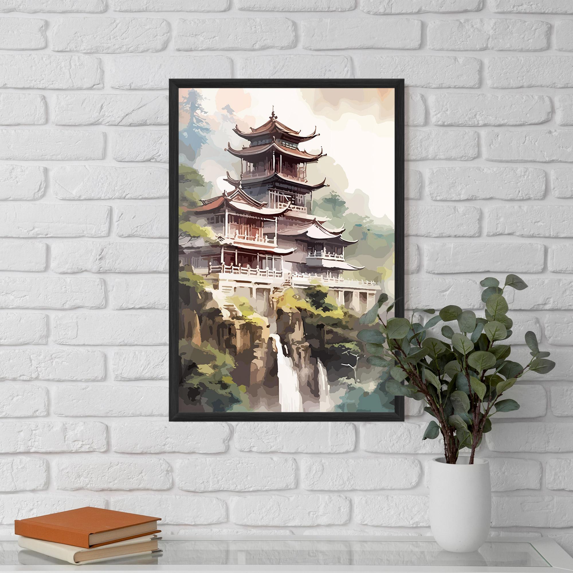 Рамкиран постер Temple Painting mockup 5