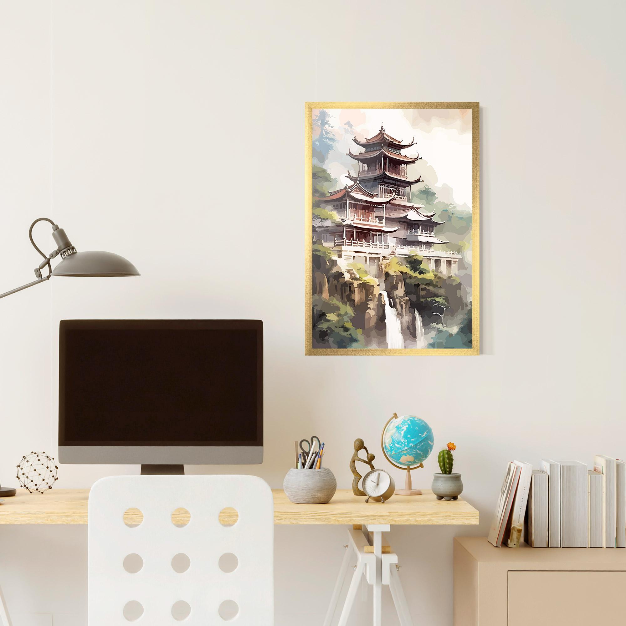 Рамкиран постер Temple Painting mockup 6