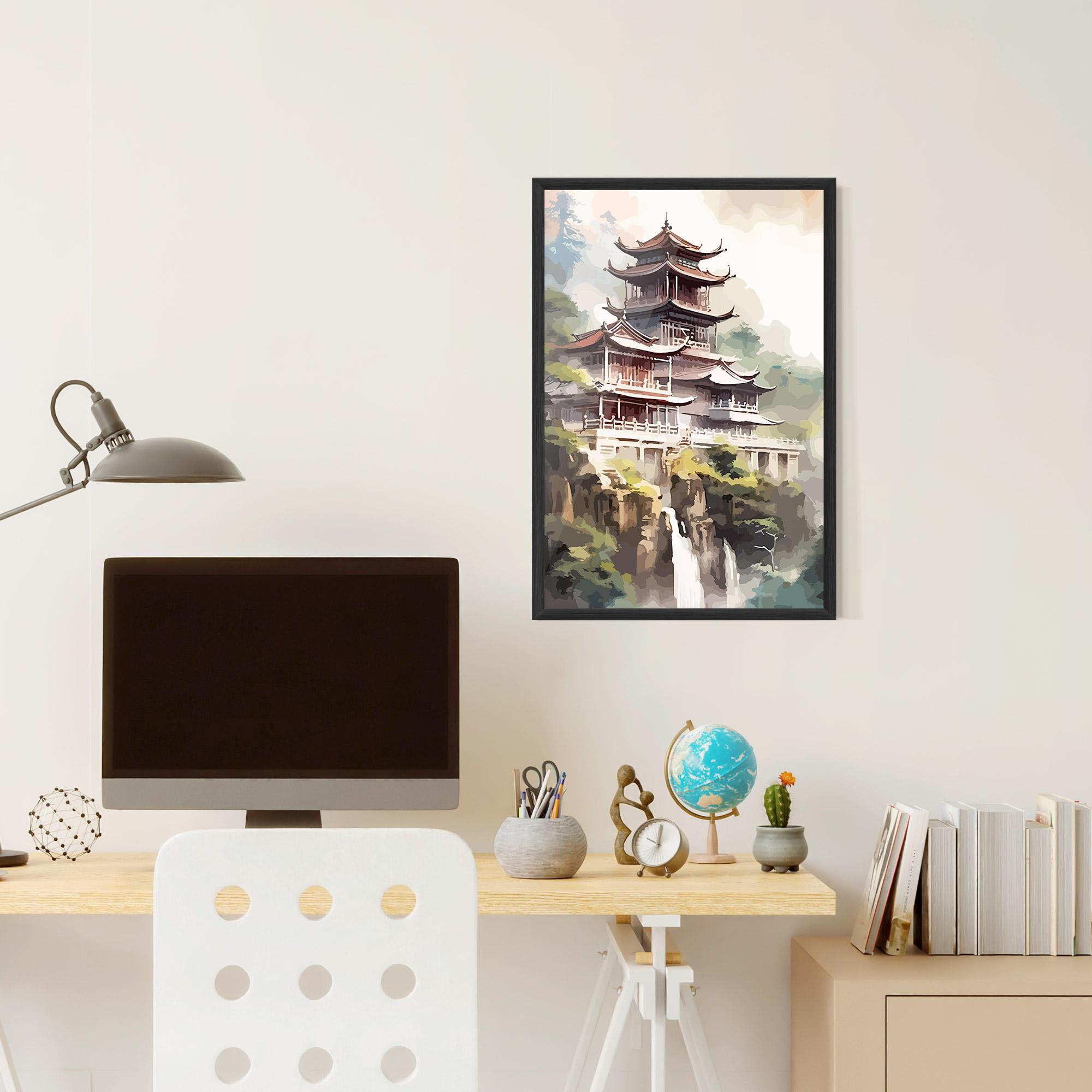 Рамкиран постер Temple Painting mockup 6