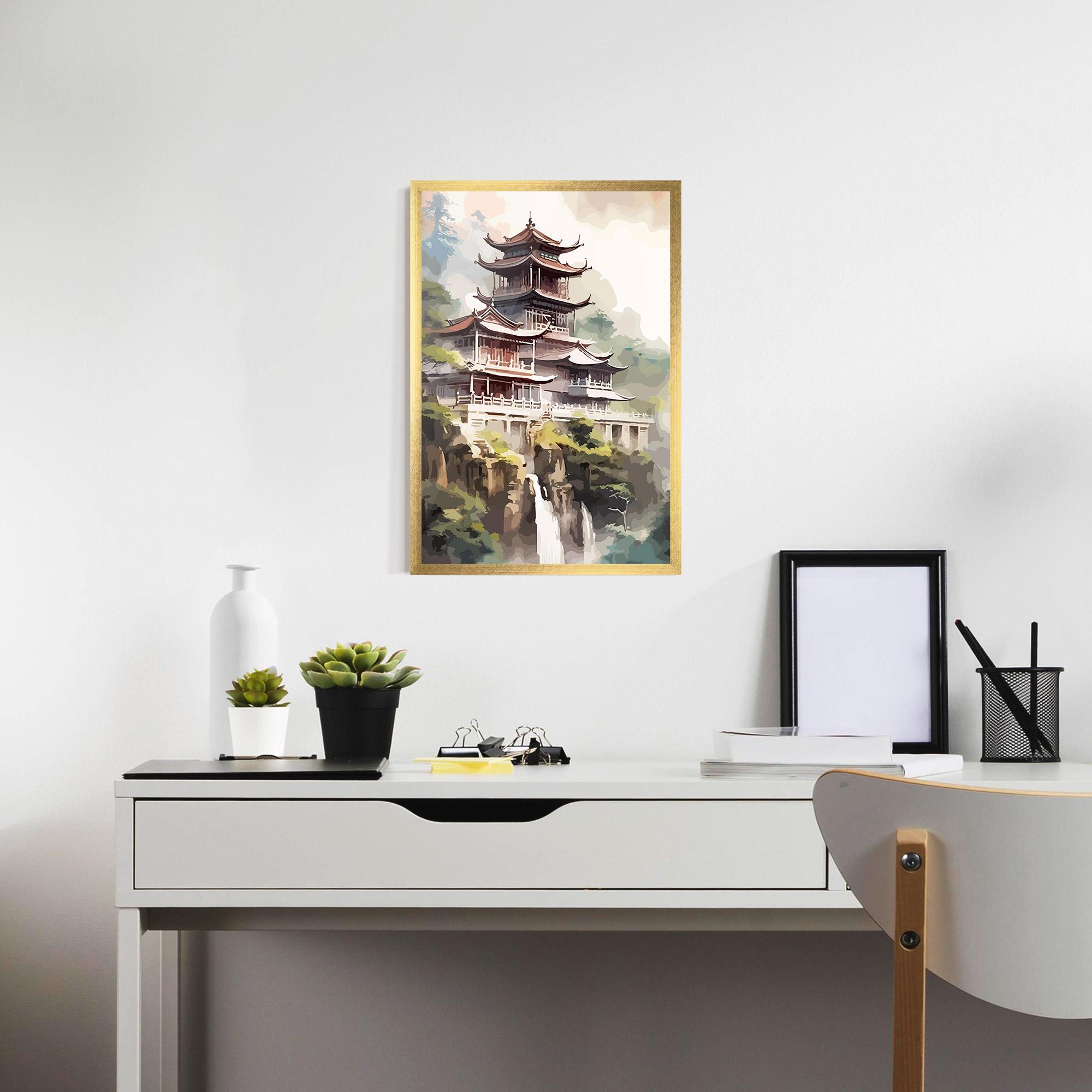 Рамкиран постер Temple Painting mockup 7
