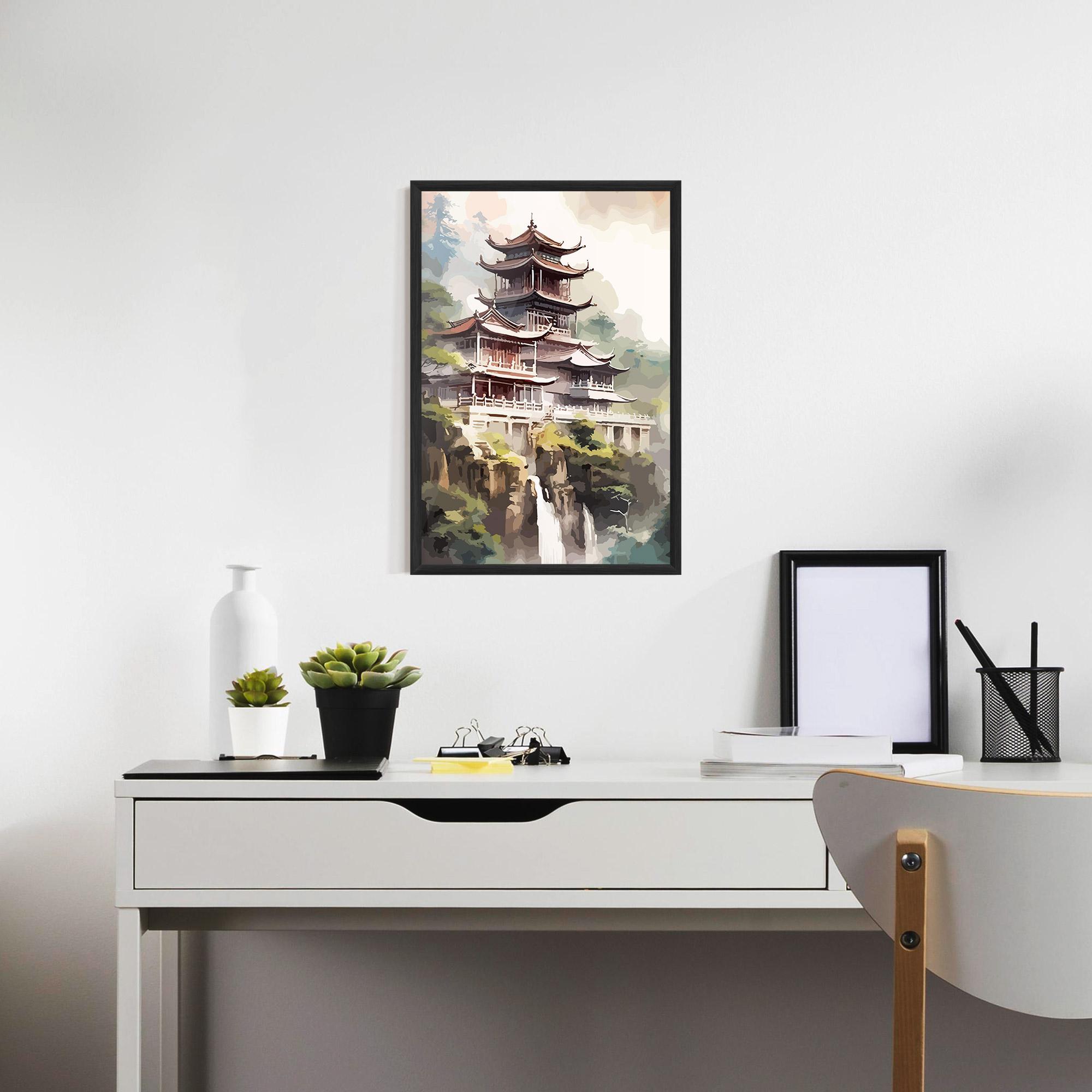 Рамкиран постер Temple Painting mockup 7