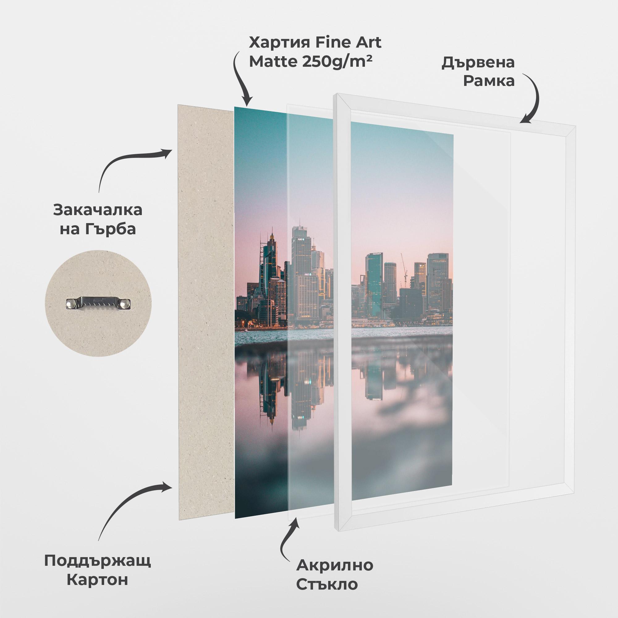 Рамкиран постер Reflection Skyline mockup 1