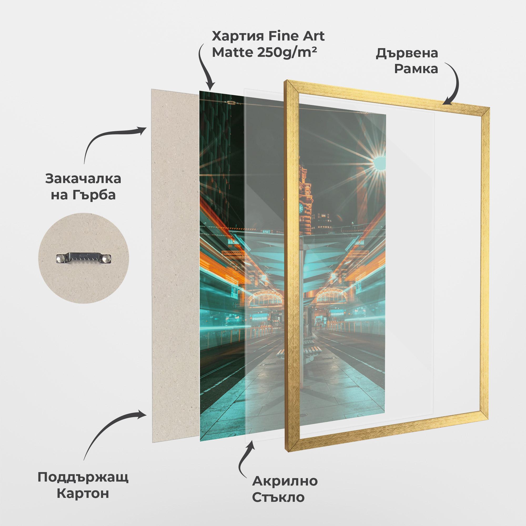 Рамкиран постер Clock Tower Light mockup 1