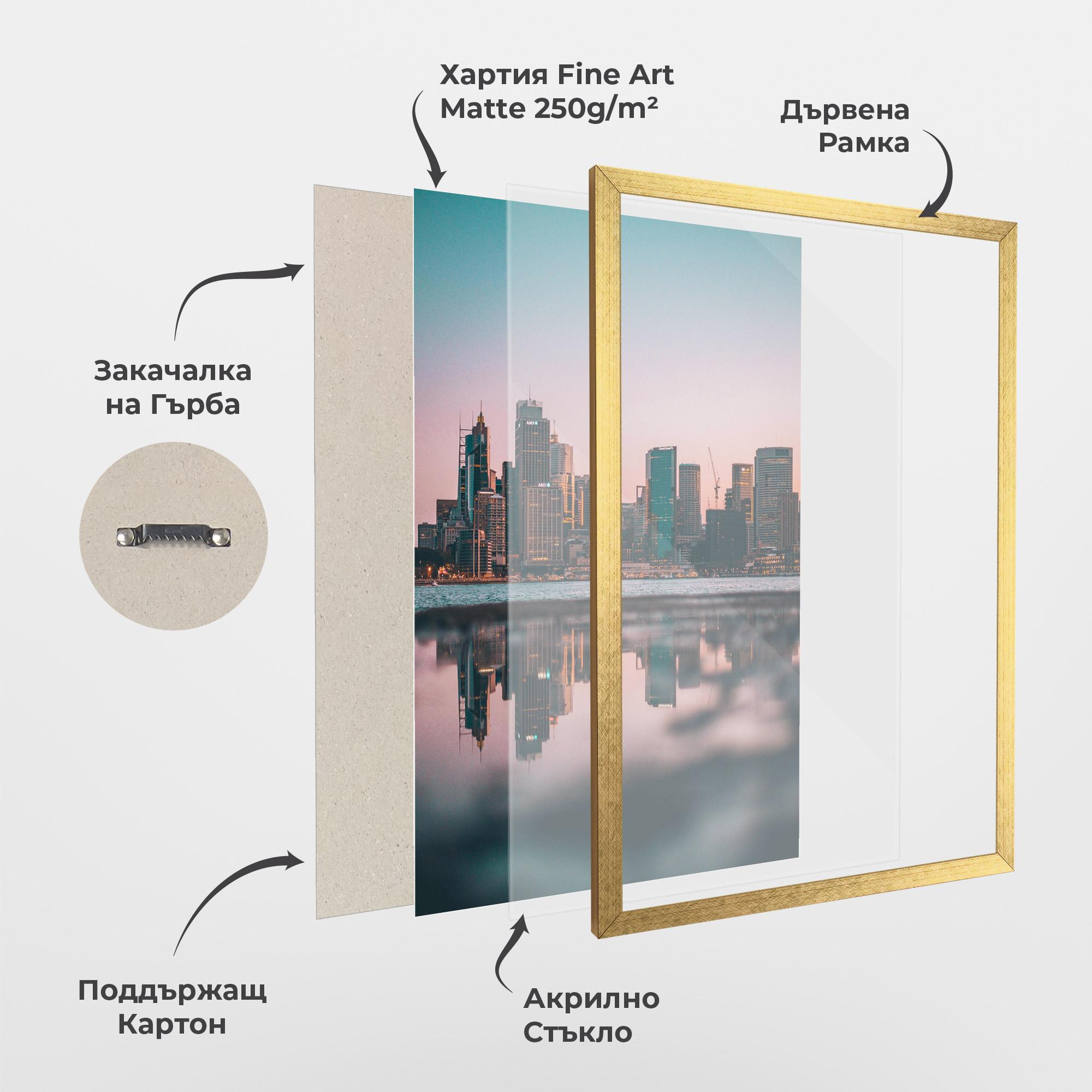 Рамкиран постер Reflection Skyline mockup 1