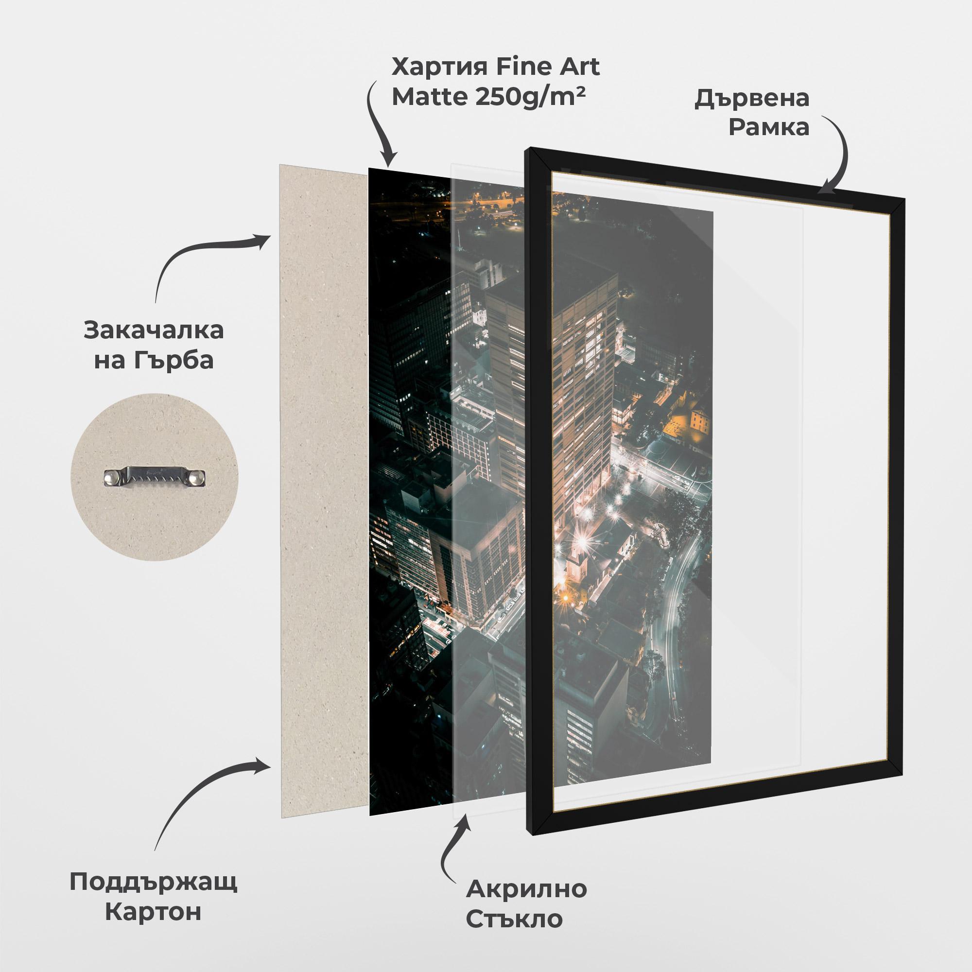 Рамкиран постер Cream Building Night mockup 1