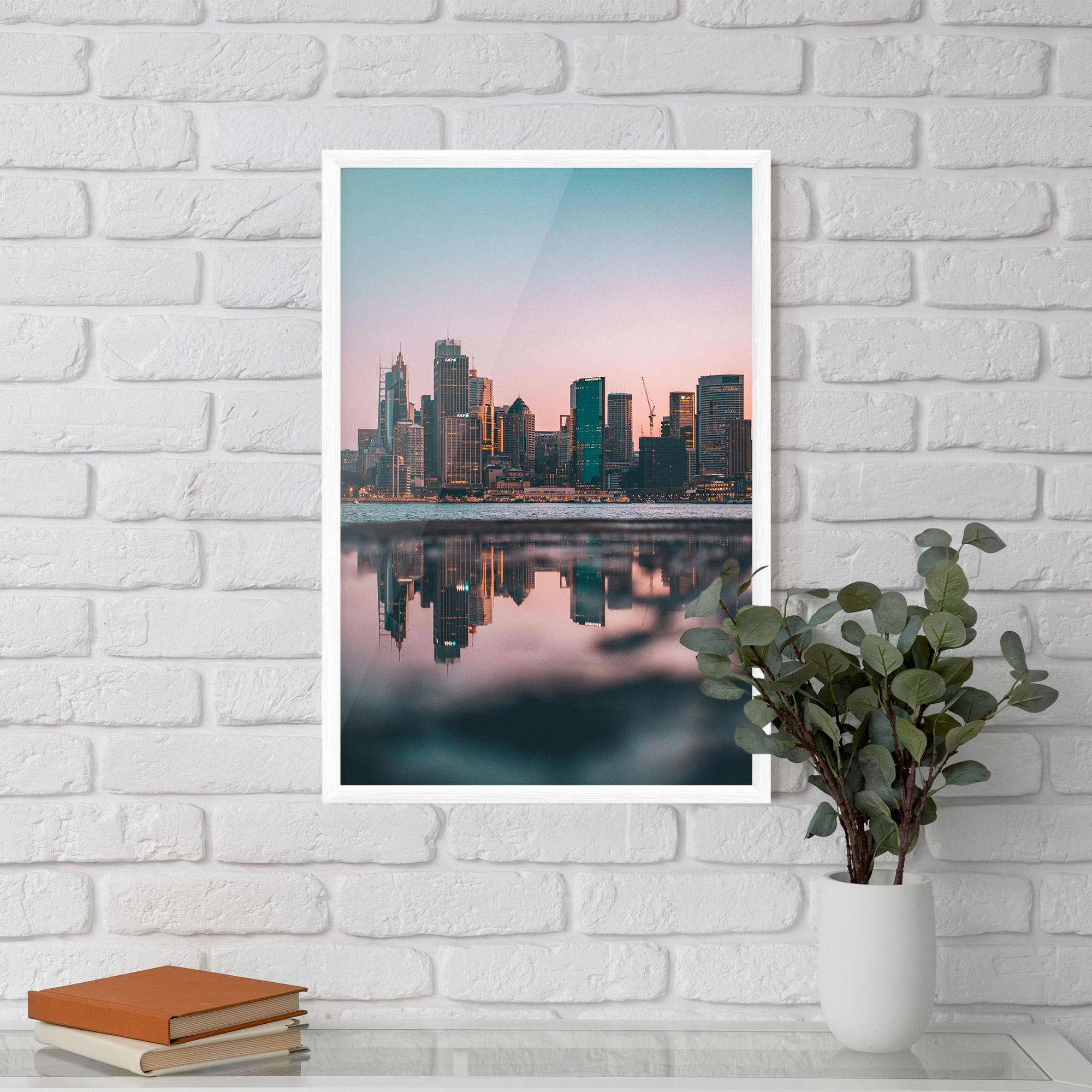 Рамкиран постер Reflection Skyline mockup 5