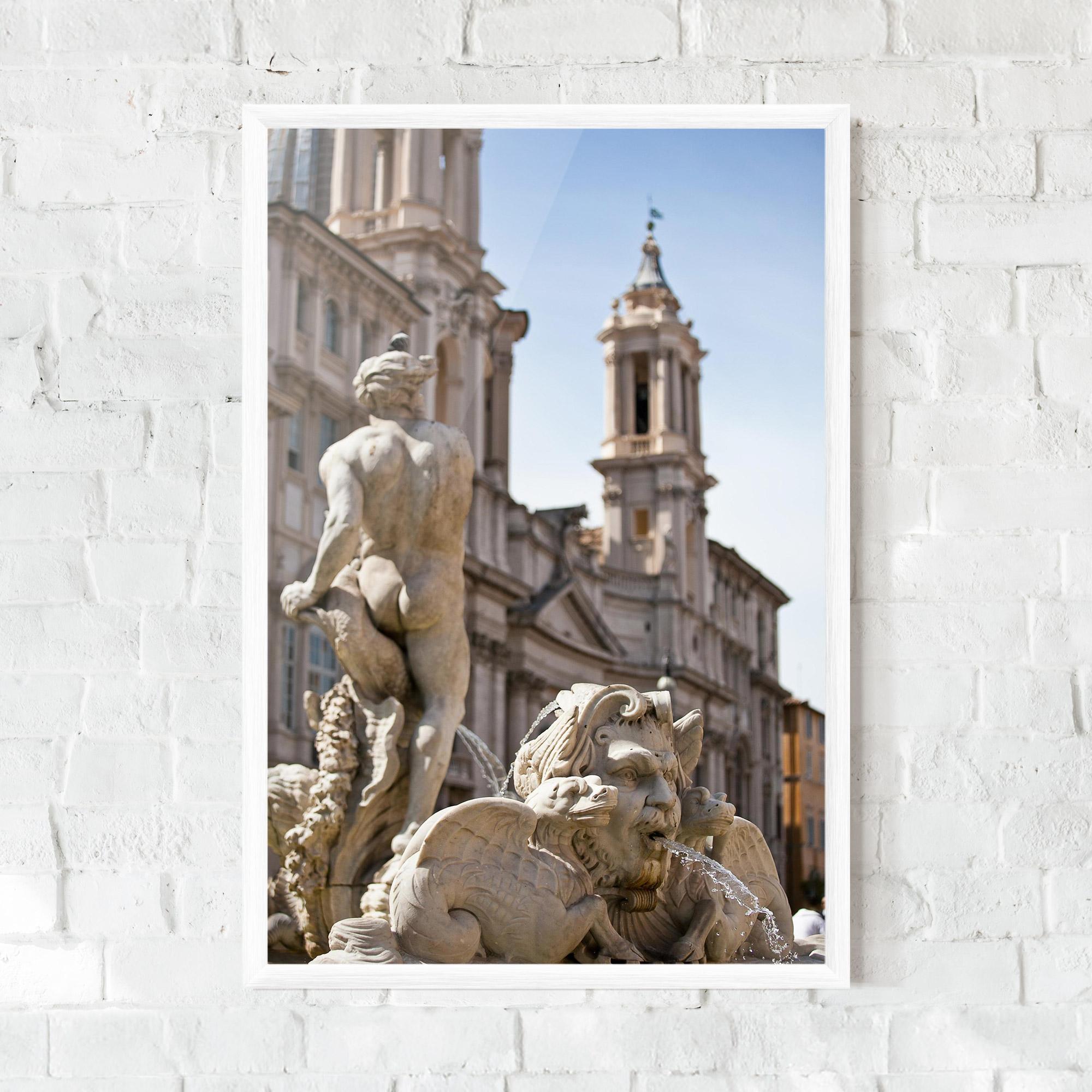 Рамкиран постер Baroque Statue Italy mockup 0